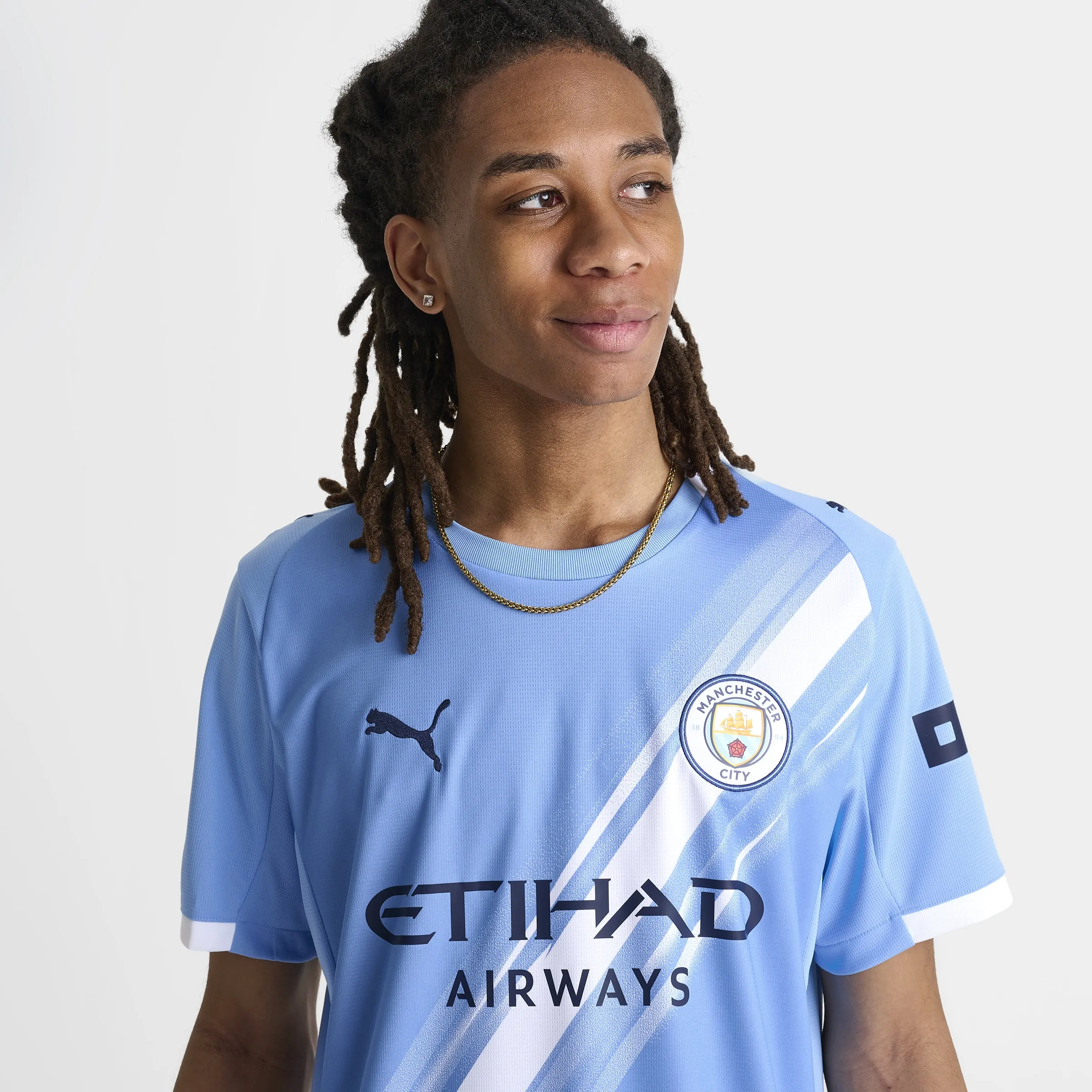 PUMA MCFC Home Jersey Replica Team Light Blue / Puma White sold by JD Sports product image thumbnail 3