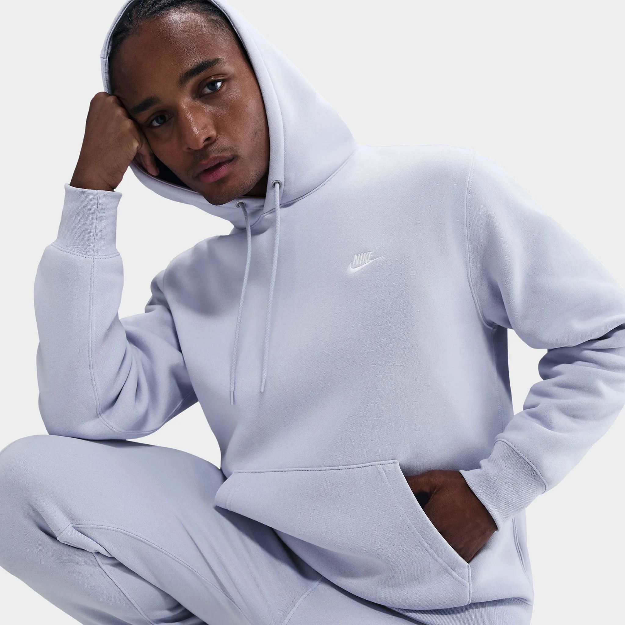 Nike Club Fleece Pullover Hoodie Ghost / White sold by JD Sports product image thumbnail 3
