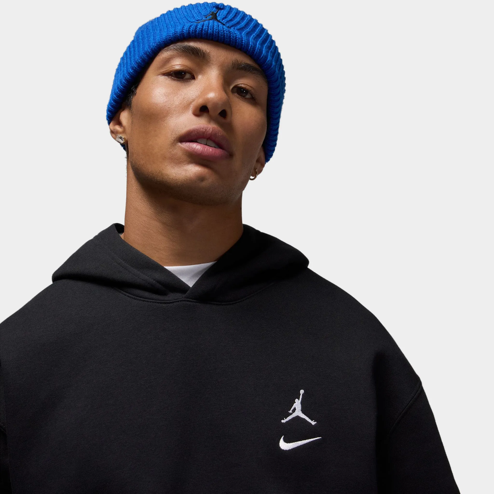 Jordan Brooklyn Varsity Fleece Pullover Hoodie Black / White sold by JD Sports product image thumbnail 3