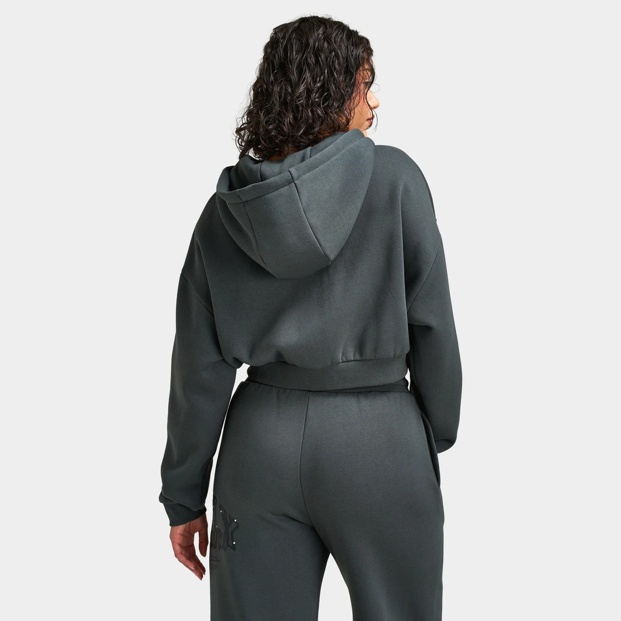 Supply & Demand Women's Spray Boxy Hoodie / Dark Grey With Diamantes sold by JD Sports product image thumbnail 2