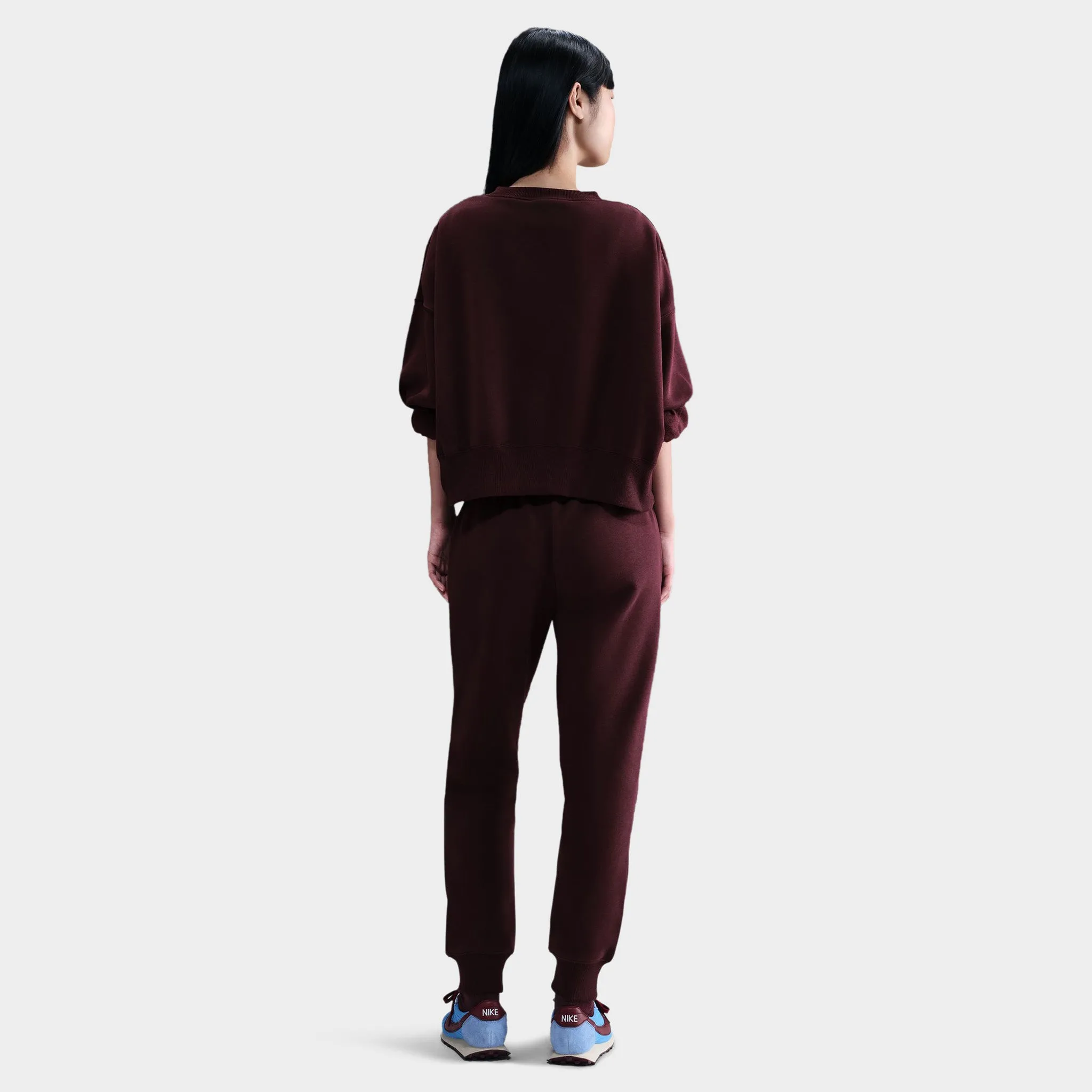 Nike Sportswear Women's Phoenix Fleece Over-Oversized Crewneck Burgundy Crush / Sail sold by JD Sports product image thumbnail 5