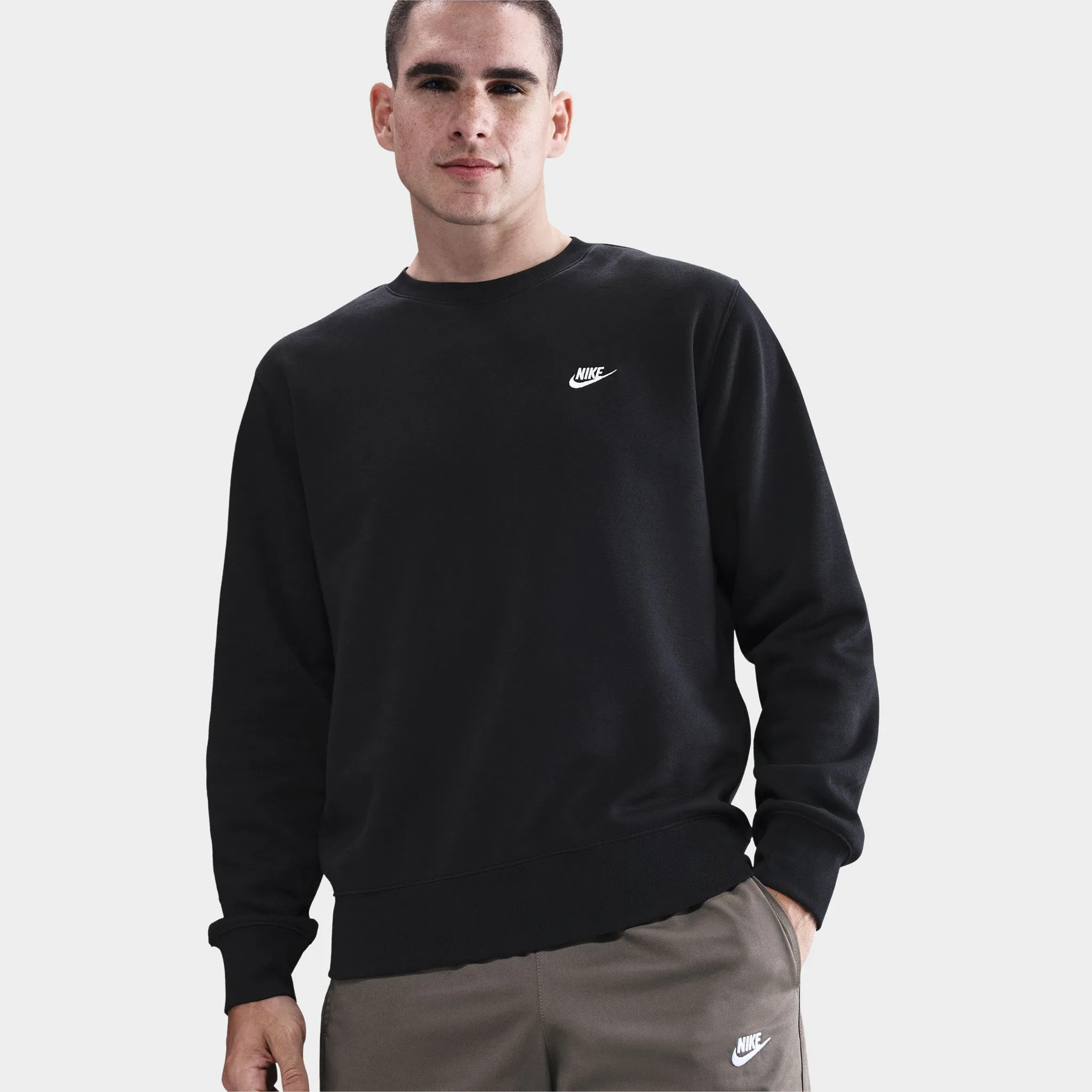 Nike Club Fleece Crew Black / White sold by JD Sports