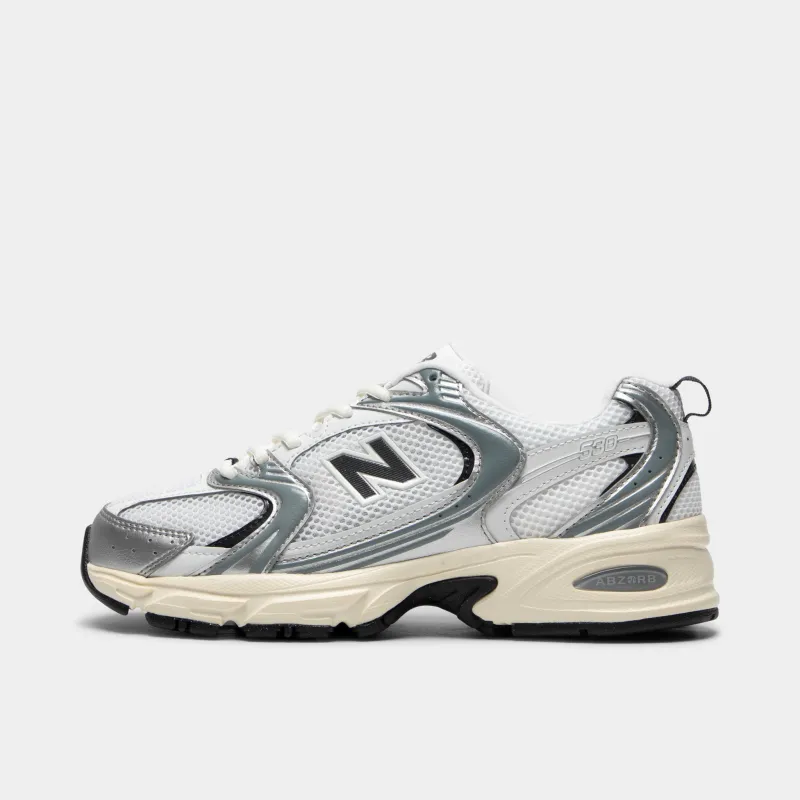 New Balance 530 Silver Metallic / Black Cement sold by JD Sports
