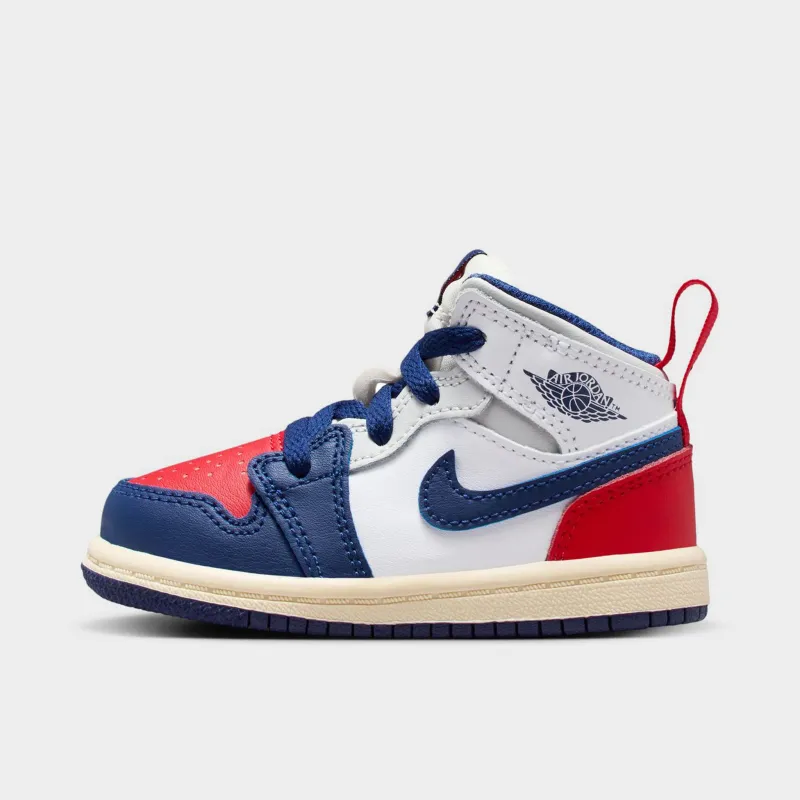 Jordan 1 Mid TD White / Deep Royal Blue - University Red made by Jordan