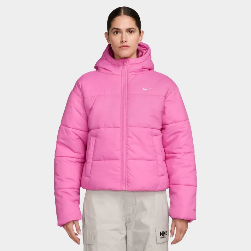 Nike Women's Sportswear Classic Puffer Therma-FIT Loose Hooded Jacket Playful Pink / White sold by JD Sports