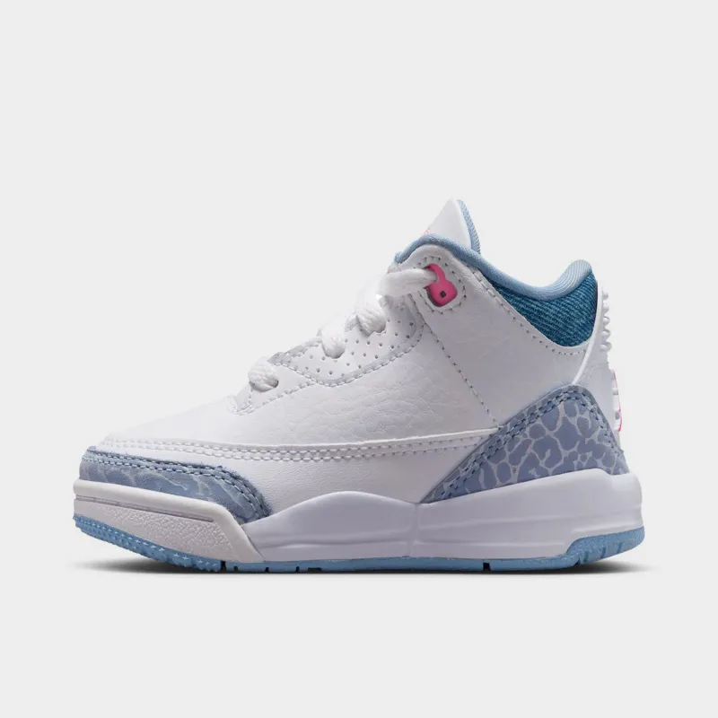 Jordan 3 Retro TD White / Pink Glow - Cobalt Bliss sold by JD Sports