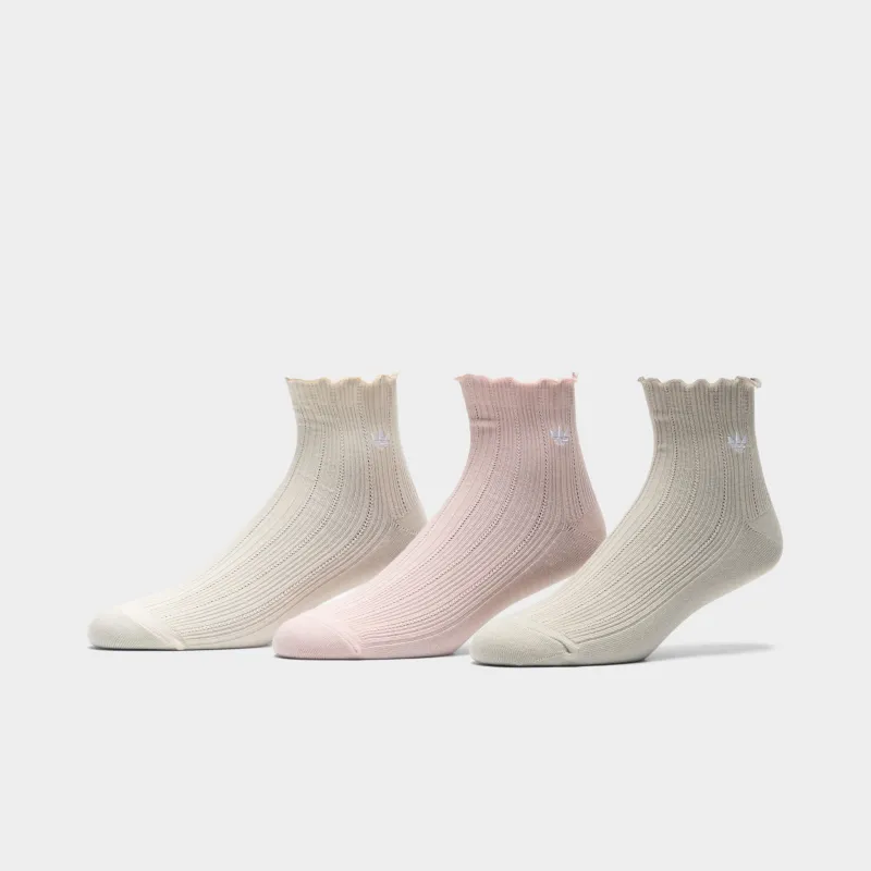 adidas Originals Ruffle Quarter Socks (3 Pair) / Multi sold by JD Sports