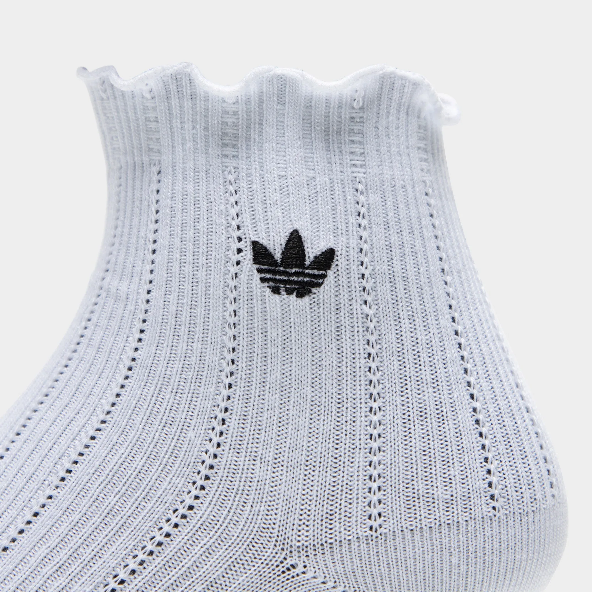 adidas Originals Ruffle Quarter Socks (3 Pair) / White sold by JD Sports product image thumbnail 4