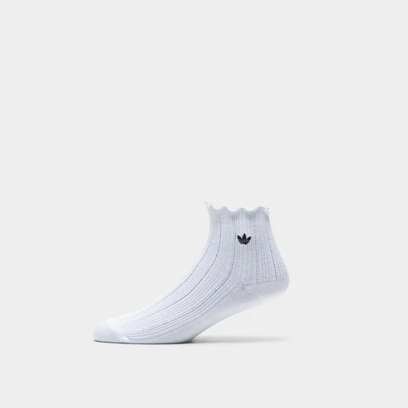 adidas Originals Ruffle Quarter Socks (3 Pair) / White sold by JD Sports