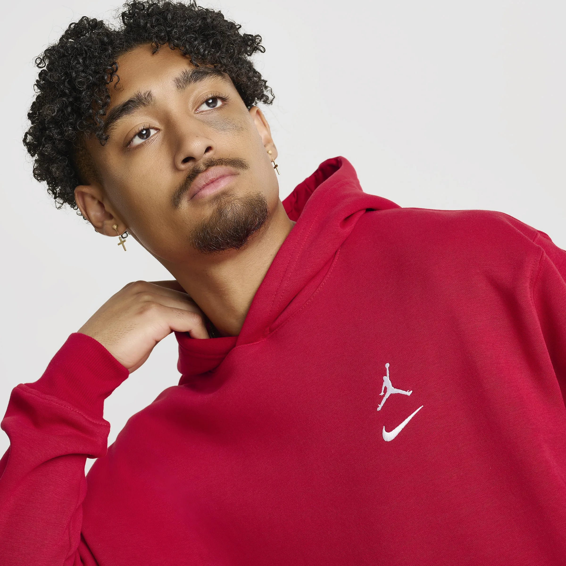 Jordan Brooklyn Varsity Fleece Pullover Hoodie Gym Red / White sold by JD Sports product image thumbnail 5