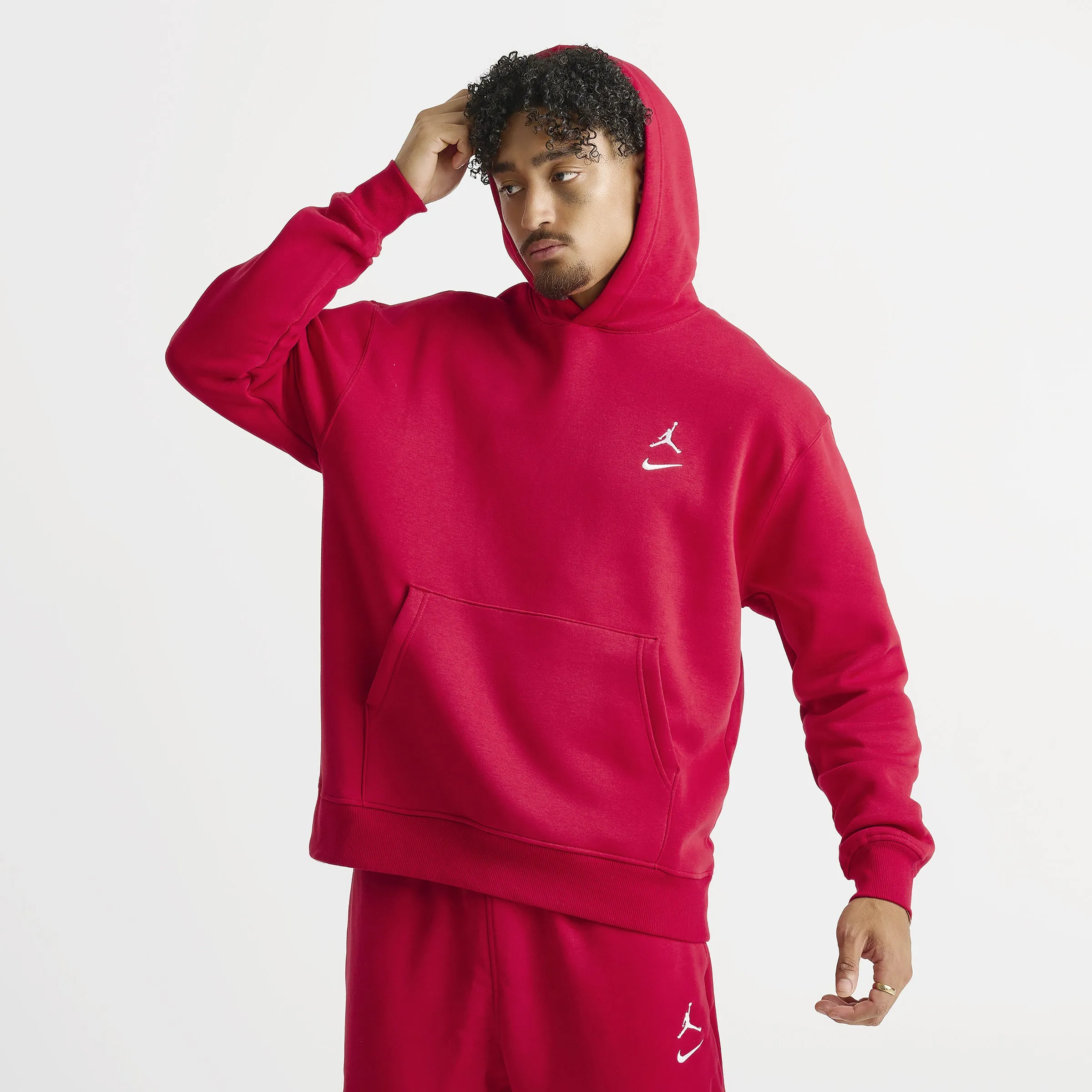 Jordan Brooklyn Varsity Fleece Pullover Hoodie Gym Red / White sold by JD Sports product image thumbnail 3
