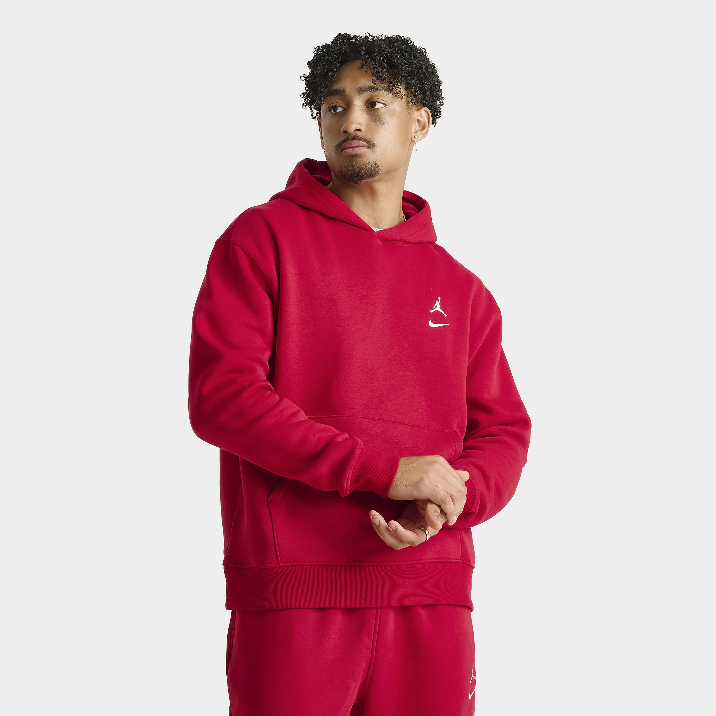 Jordan Brooklyn Varsity Fleece Pullover Hoodie Gym Red / White sold by JD Sports