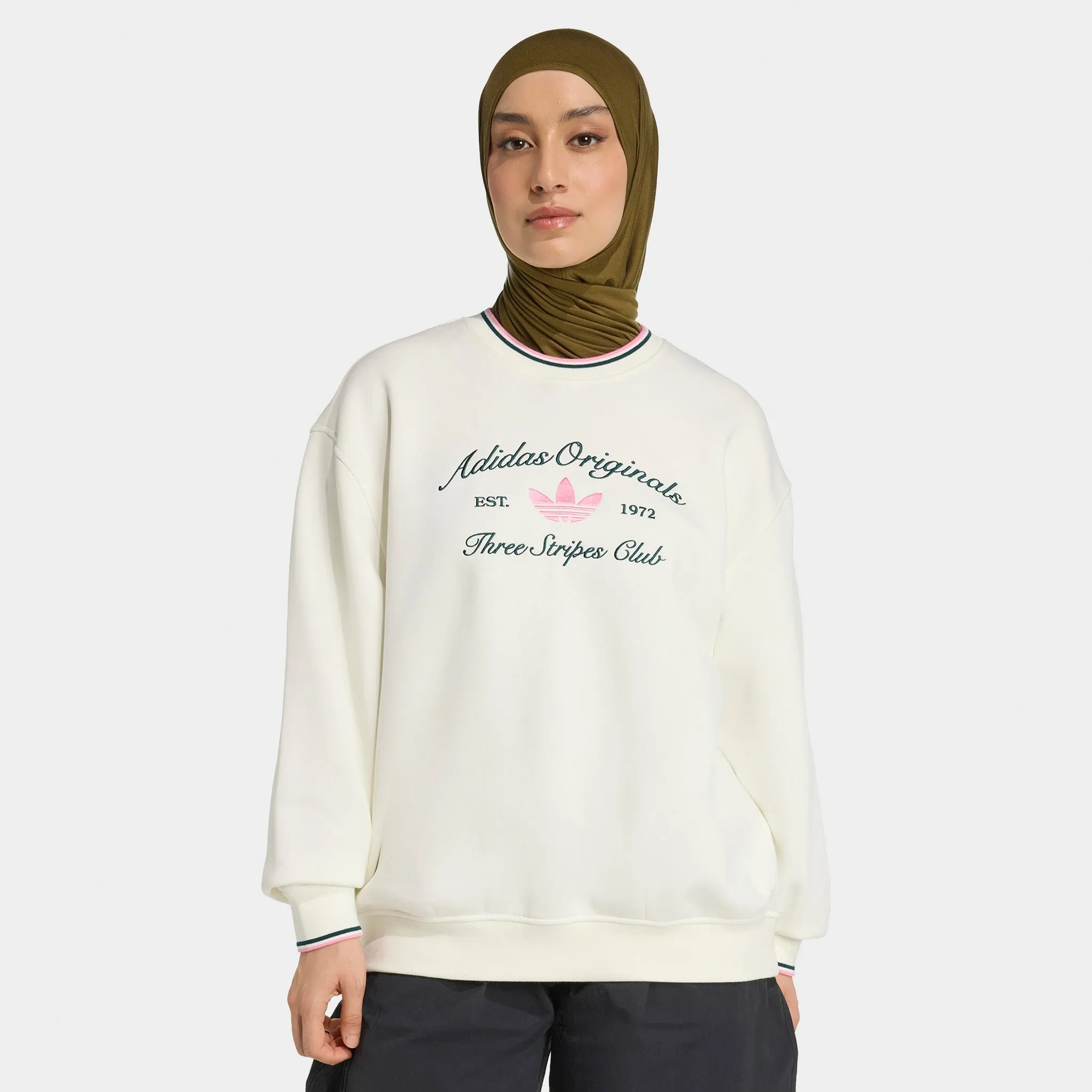 adidas Originals Women's Oversized Crewneck / Off White sold by JD Sports