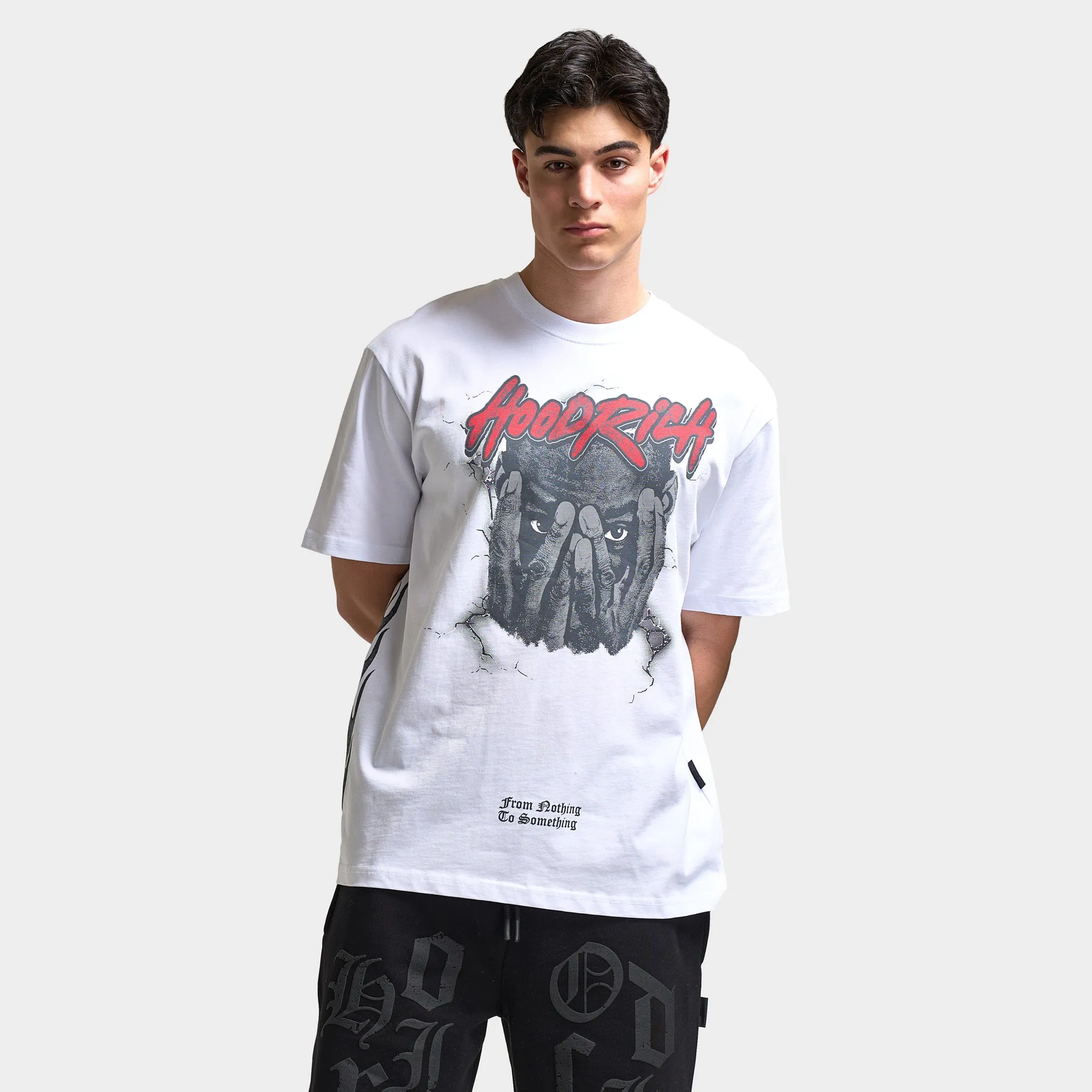 Hoodrich Shadow Oversized Graphic T-Shirt White / Lychee sold by JD Sports