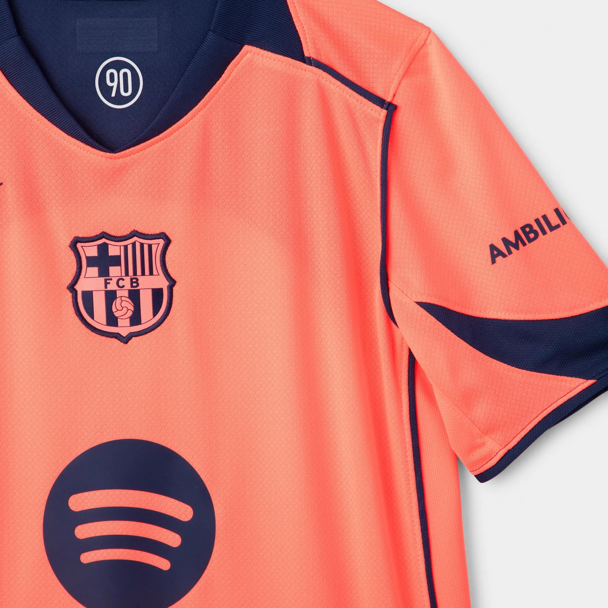 Nike Juniors' FCB 25/26 Jersey Stad 3R Bright Mango / Midnight Navy sold by JD Sports product image thumbnail 4