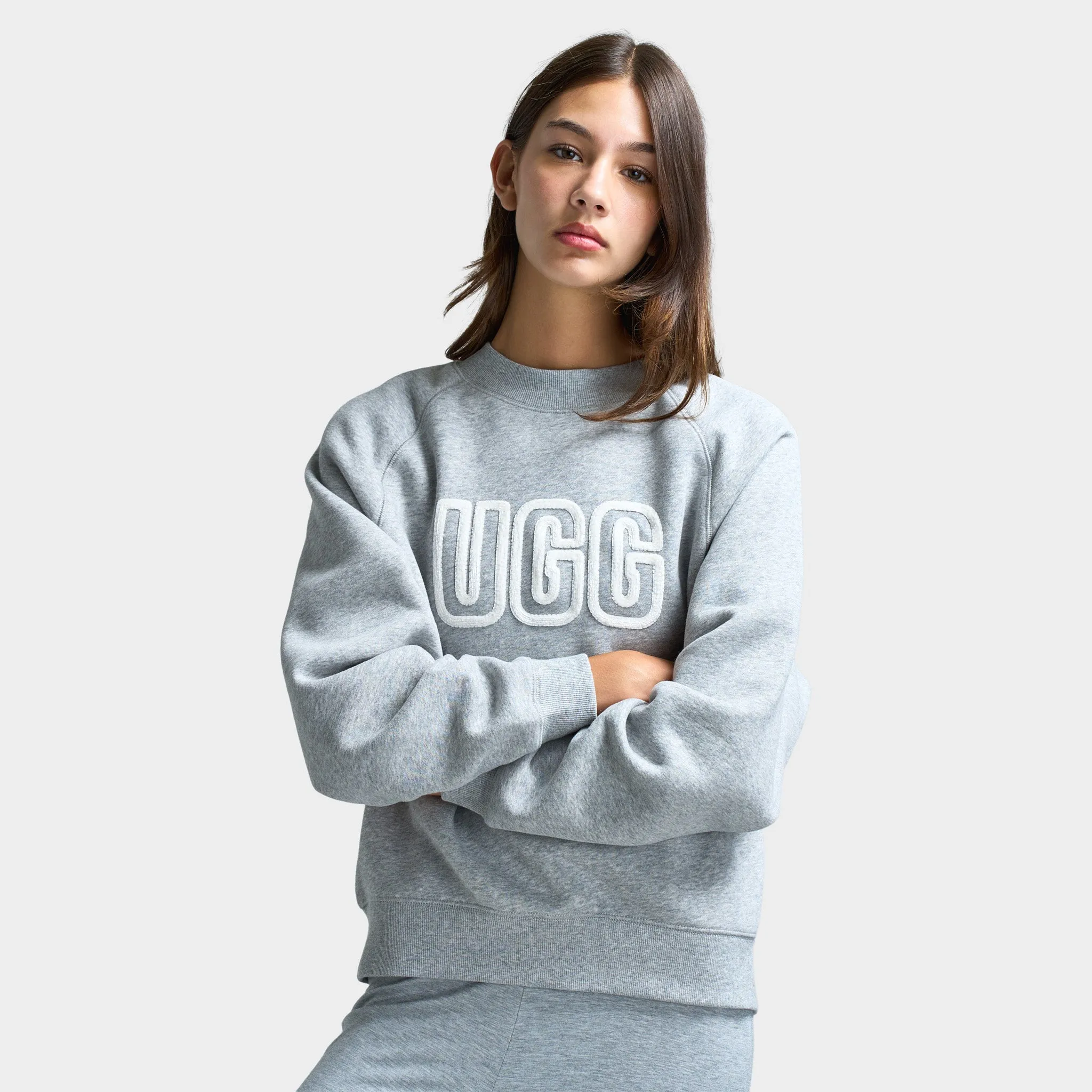 UGG Women's Logo Crewneck / Heather Grey sold by JD Sports product image thumbnail 3