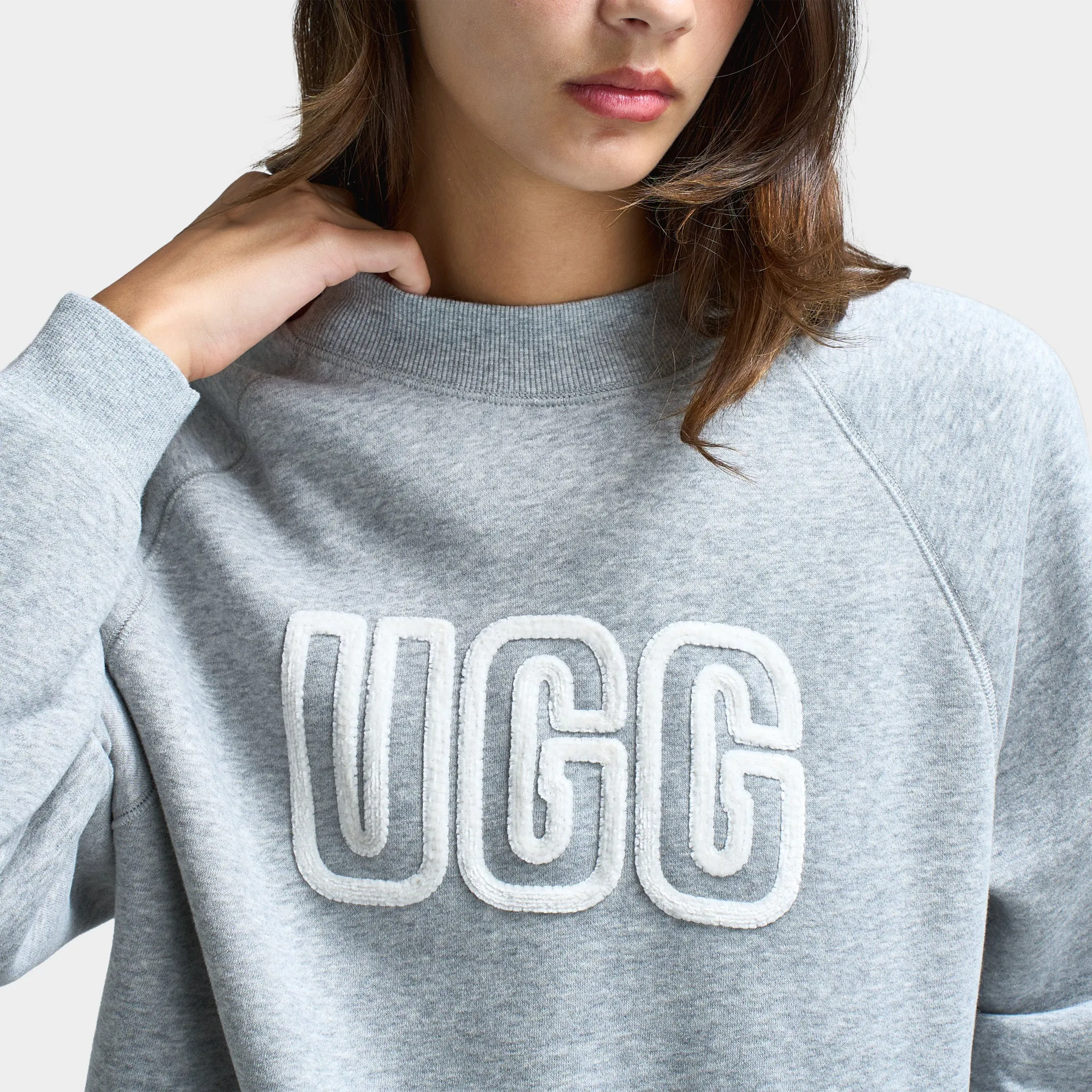 UGG Women's Logo Crewneck / Heather Grey sold by JD Sports product image thumbnail 4