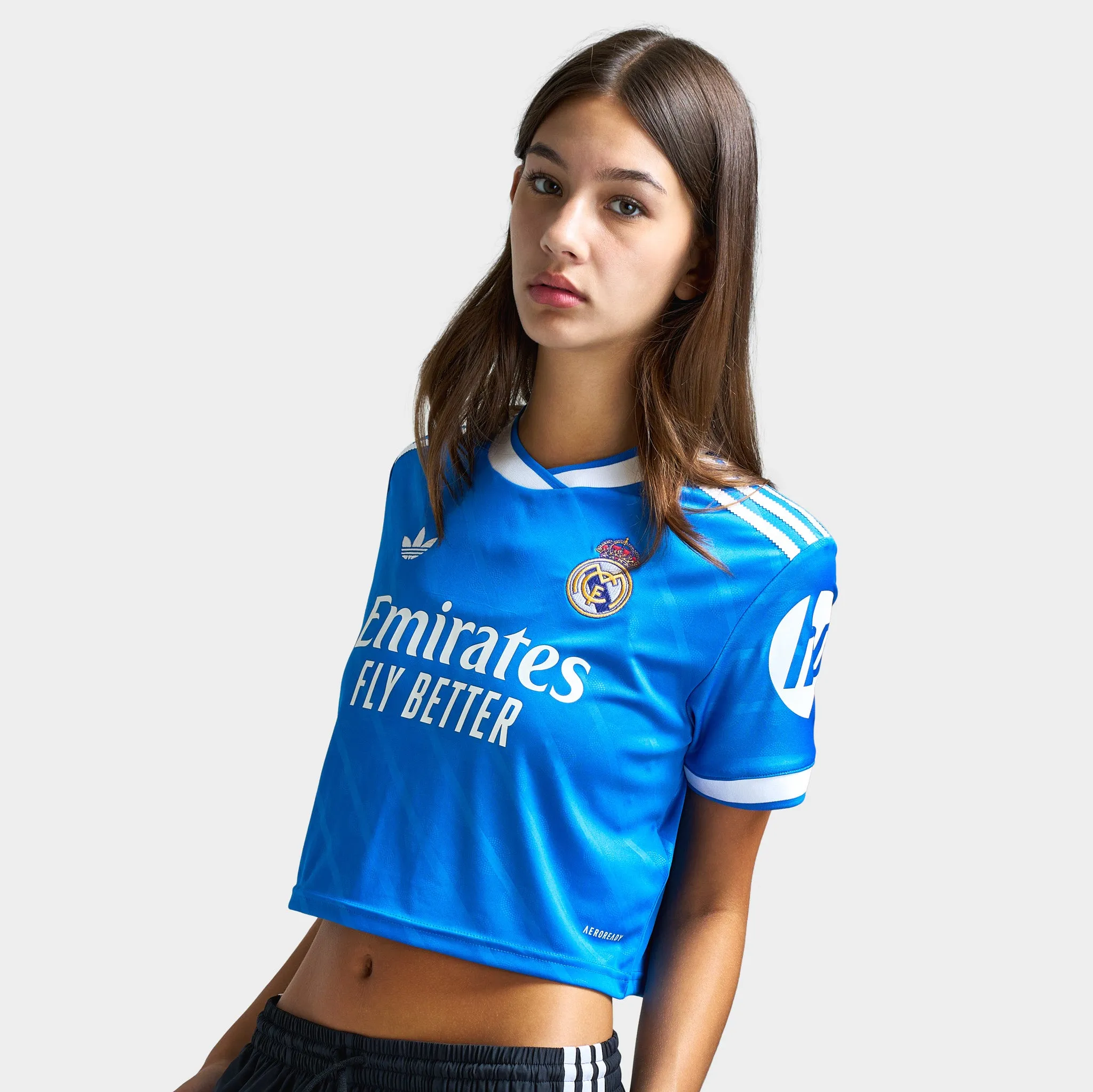 adidas Women's Real Madrid 25/26 3rd Cropped Jersey / Bluebird sold by JD Sports product image thumbnail 3