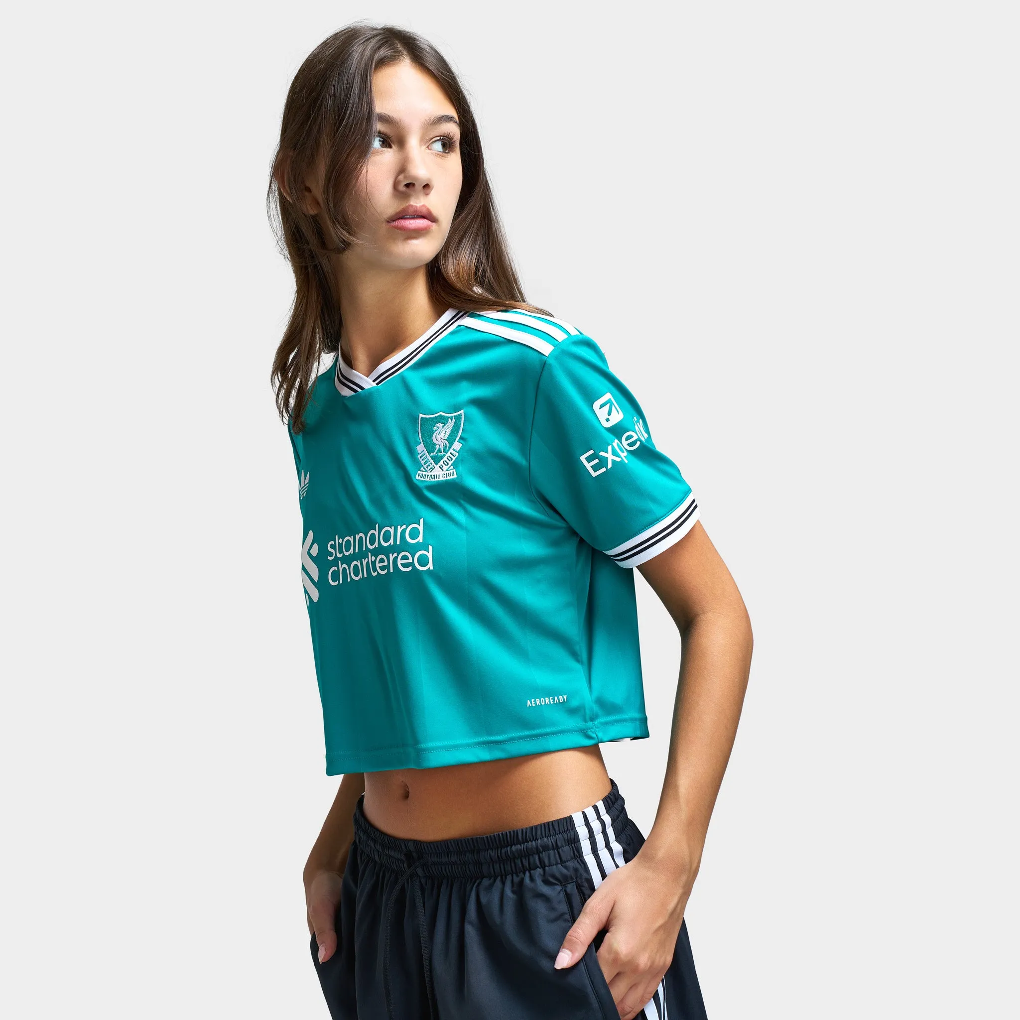 adidas Women's Liverpool 25/26 3rd Cropped Jersey / Sea Green sold by JD Sports product image thumbnail 3