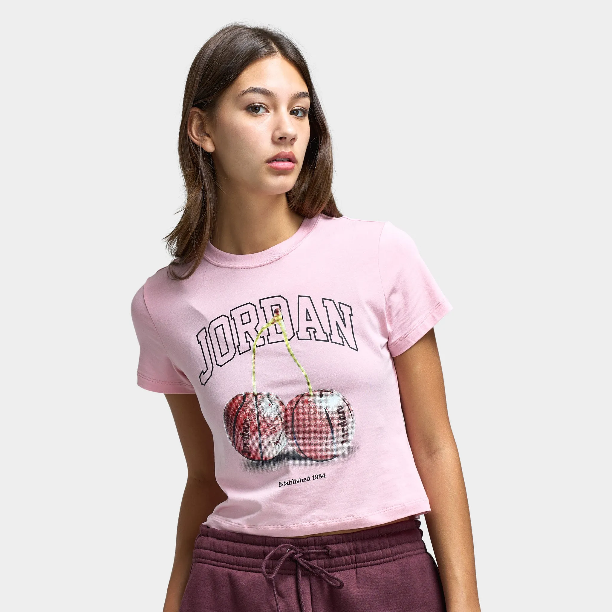 Jordan Women's Brooklyn Tmid Girlfriend Tee BB Pink Glaze / Black sold by JD Sports product image thumbnail 3