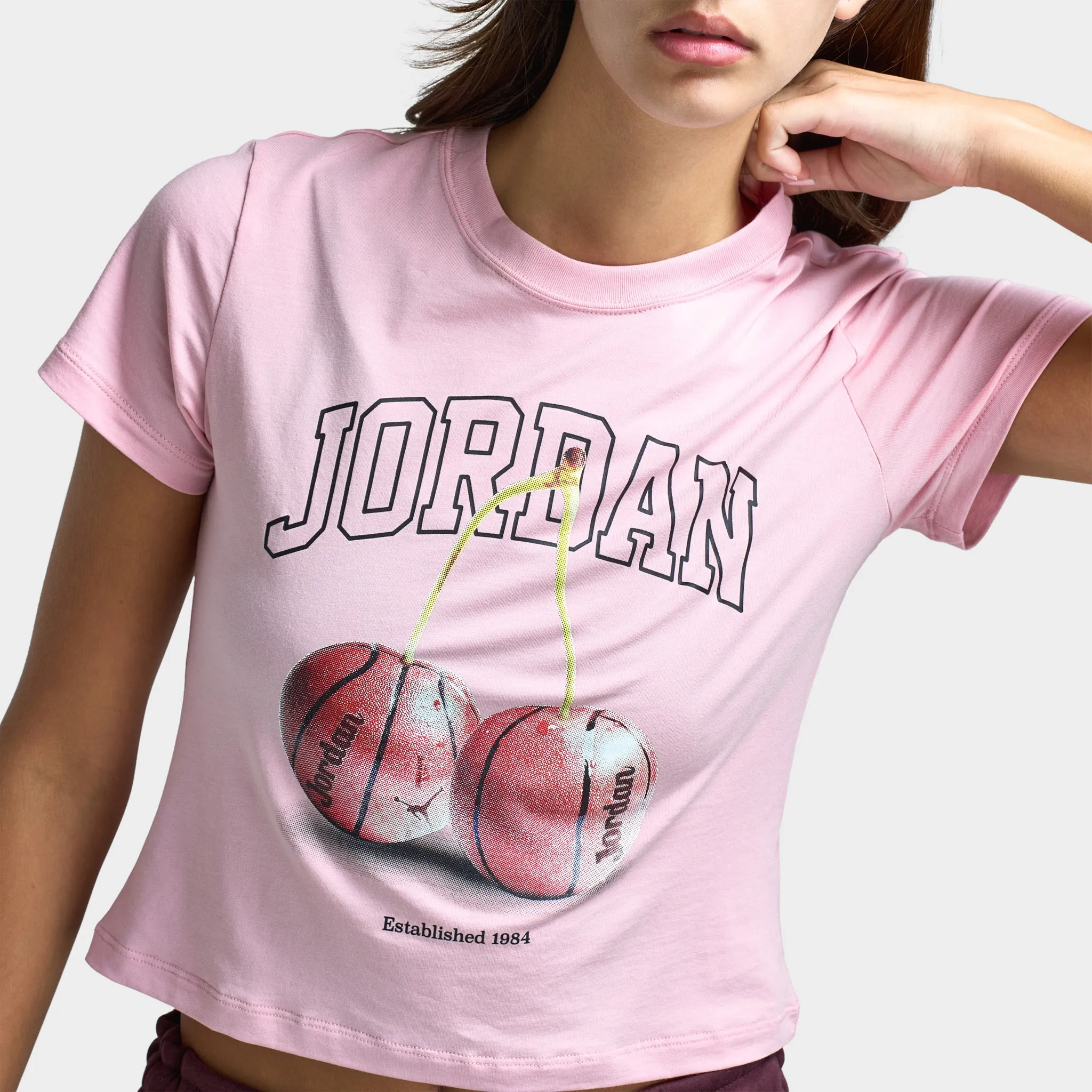 Jordan Women's Brooklyn Tmid Girlfriend Tee BB Pink Glaze / Black sold by JD Sports product image thumbnail 4