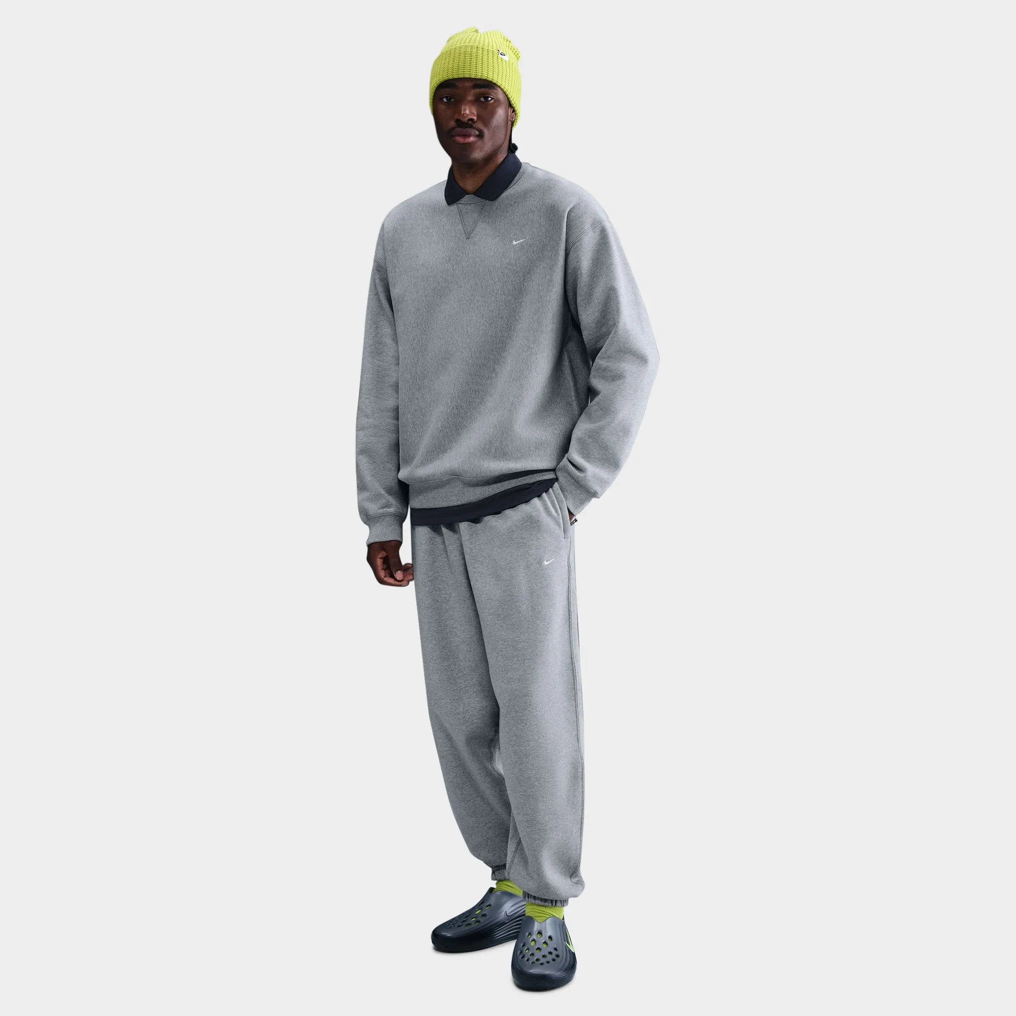 Nike Solo Swoosh Fleece Pants Dark Heather Grey / White sold by JD Sports product image thumbnail 5