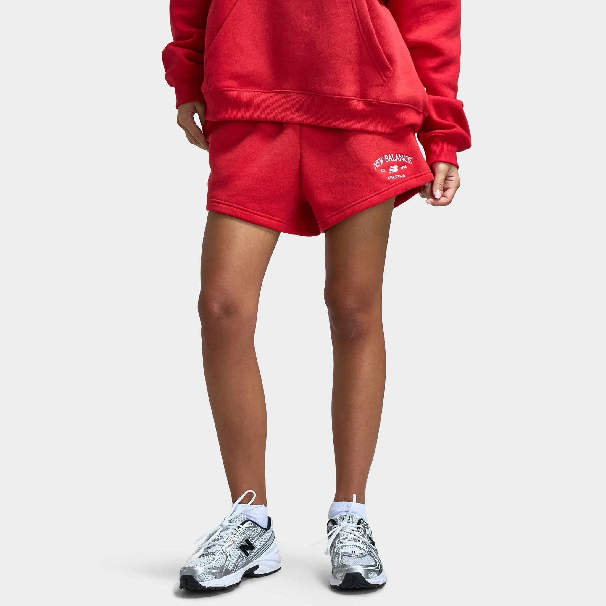 New Balance Women's Athletic Fleece Shorts / Red sold by JD Sports