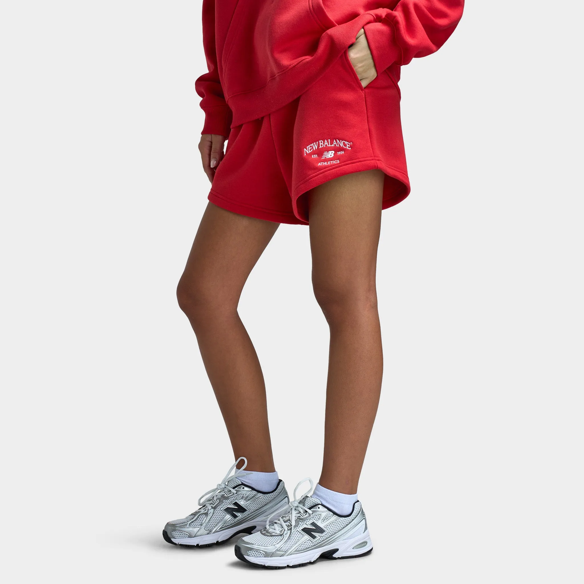 New Balance Women's Athletic Fleece Shorts / Red sold by JD Sports product image thumbnail 3