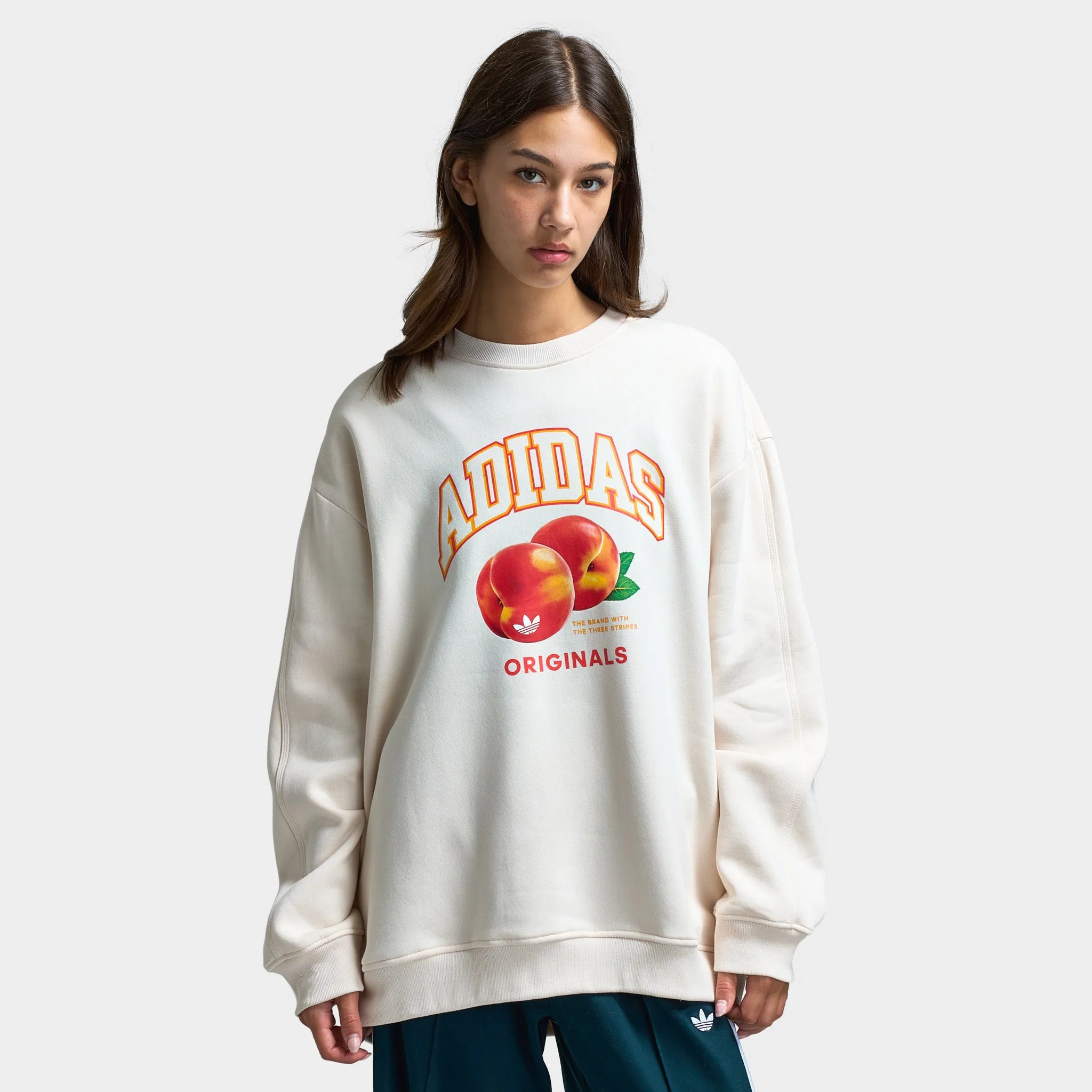 Adidas Women's Oversized Peach Graphic Crew / Wonder White sold by JD Sports