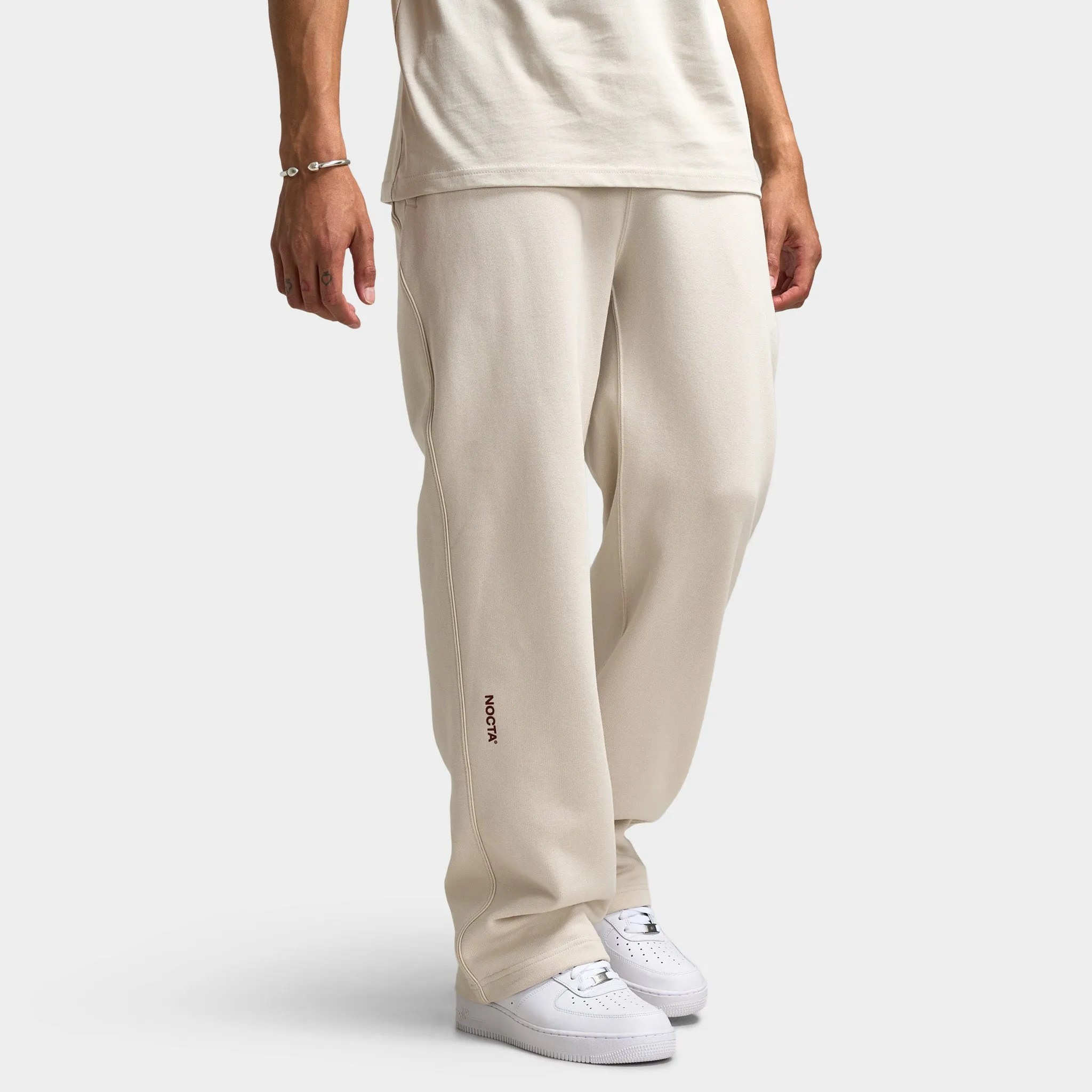 Nike Nocta NRG Fleece Open Hem Sweatpants Light Orewood Brown / Team Red sold by JD Sports product image thumbnail 3