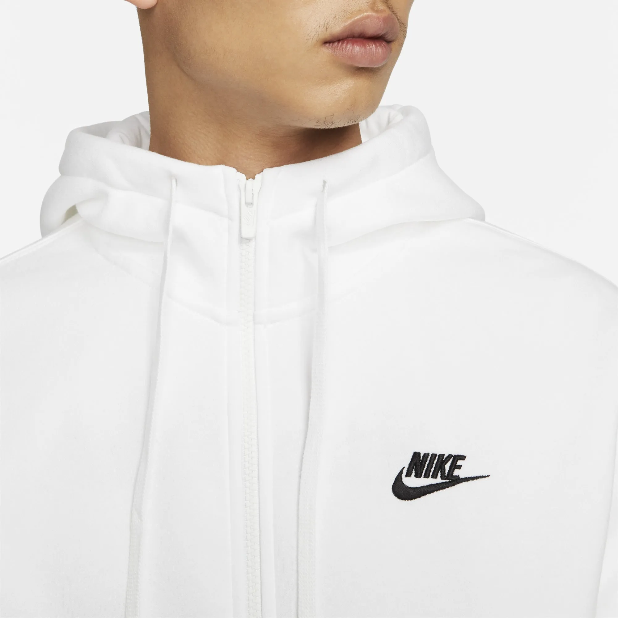 Nike Club Fleece Full Zip Hoodie White / White sold by JD Sports product image thumbnail 4