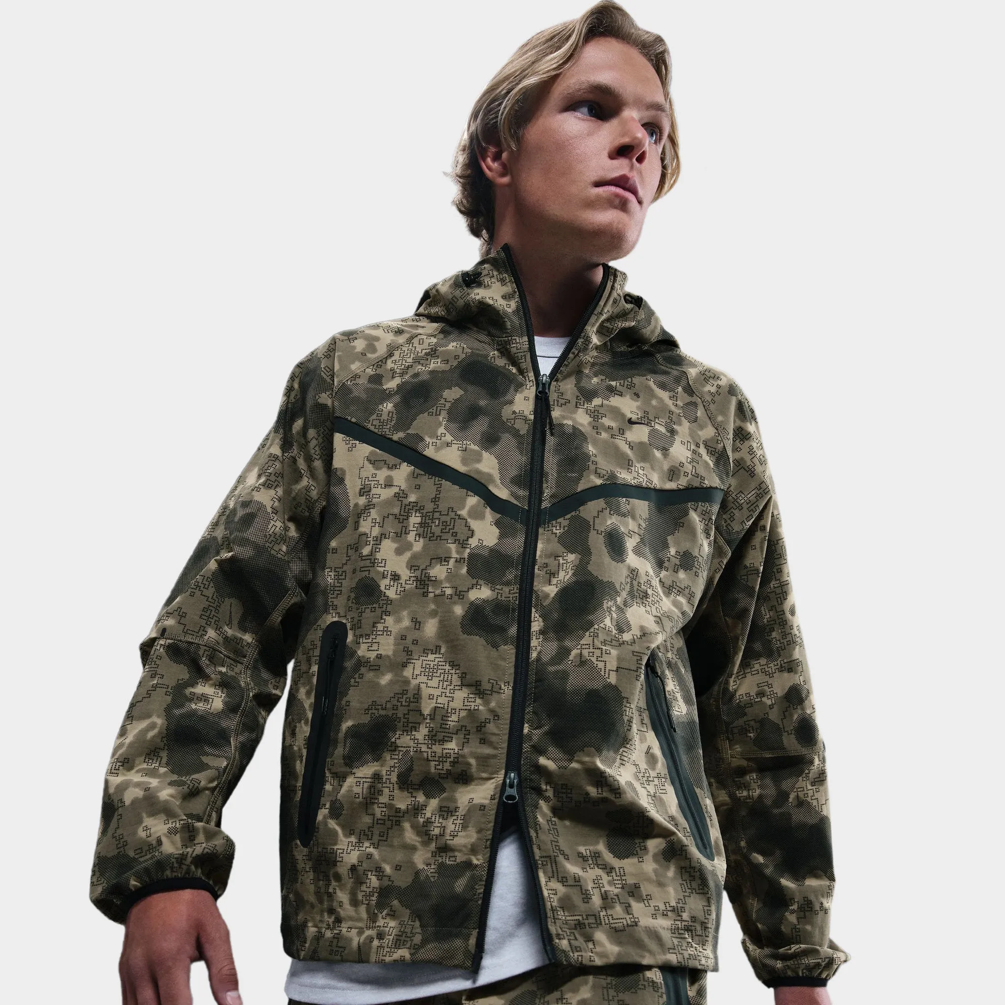 Nike Tech Men's Dri-FIT Woven Camo Windrunner Oversized Jacket Neutral Olive / Black sold by JD Sports