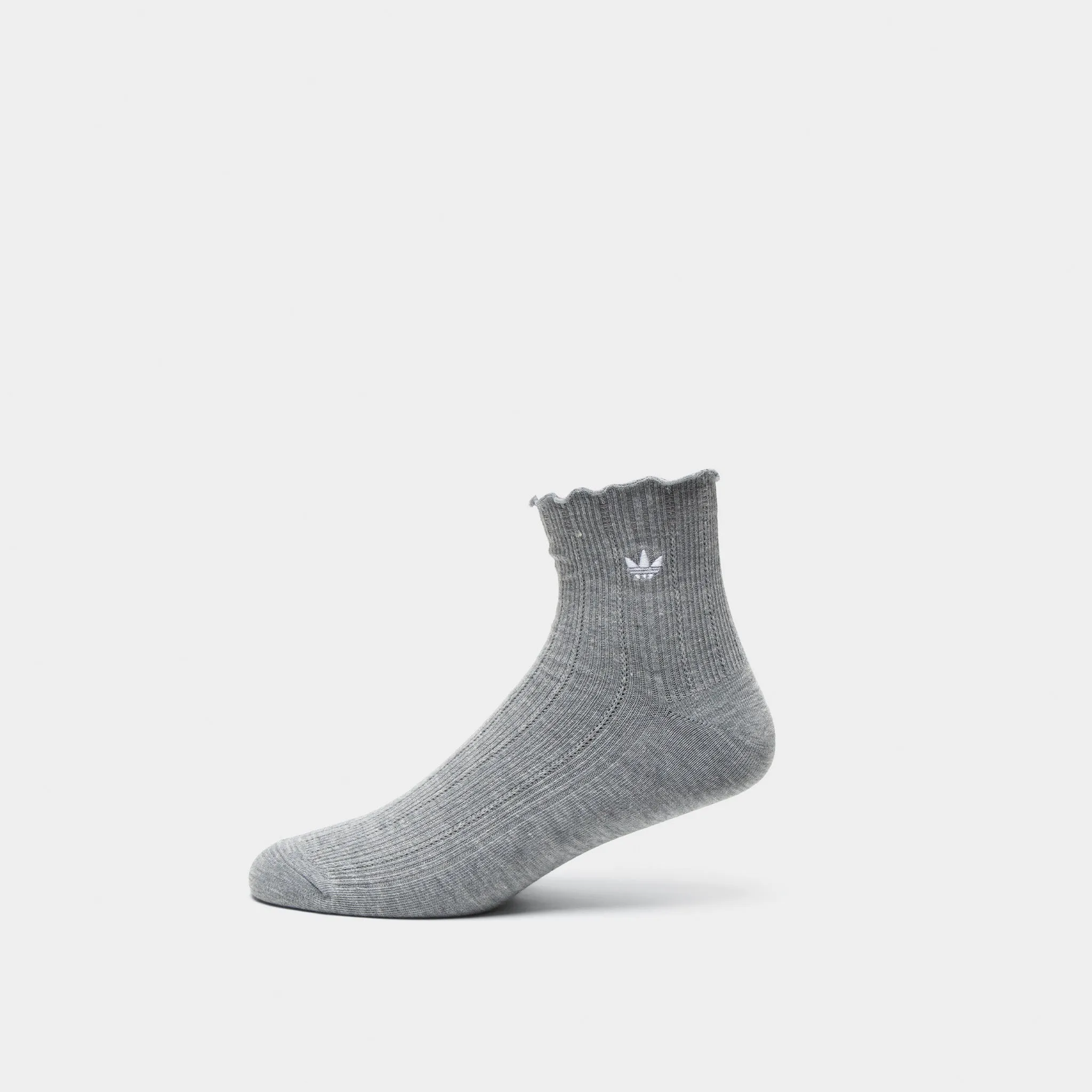 adidas Originals Ruffle Quarter Socks (3P) Grey/White-Green sold by JD Sports product image thumbnail 4