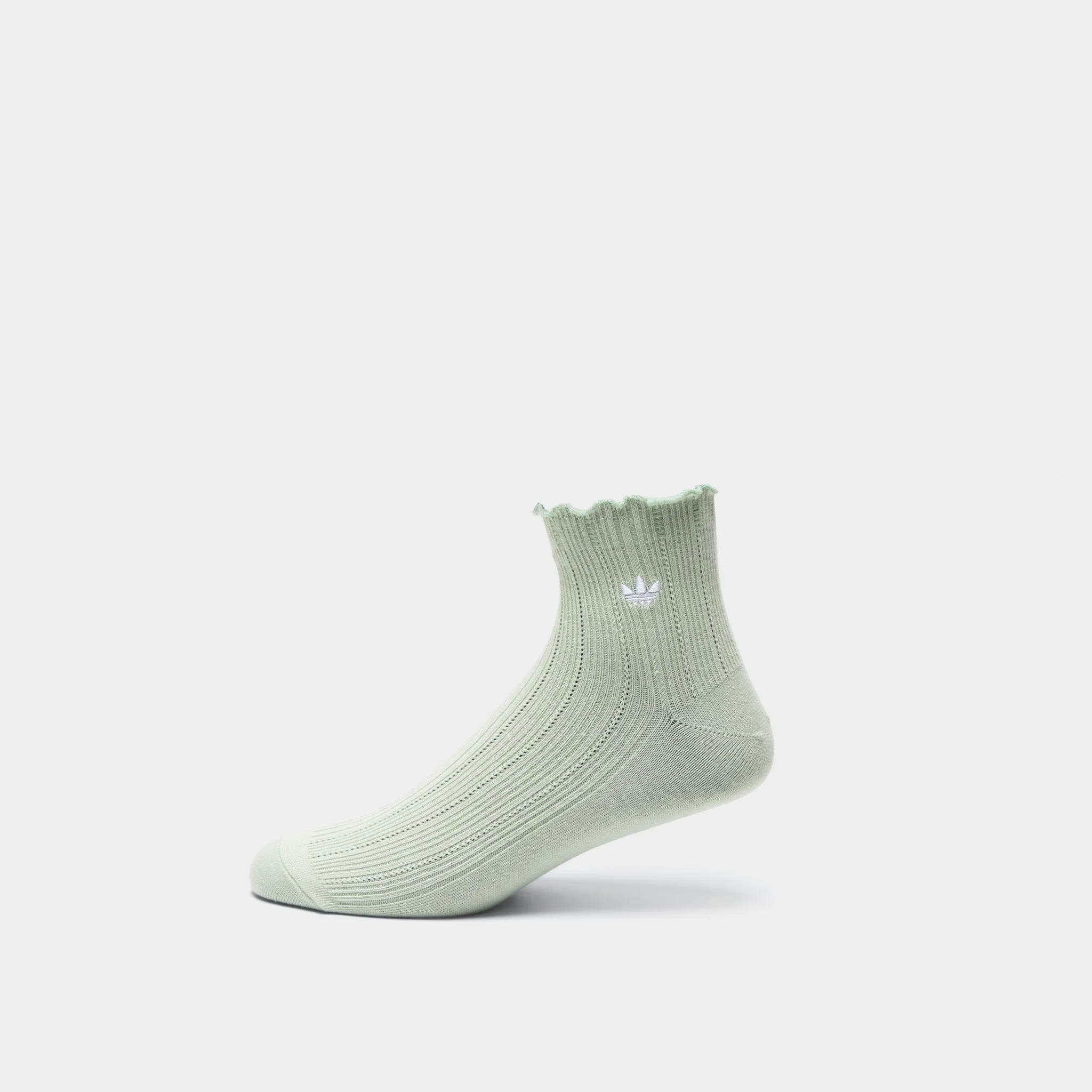 adidas Originals Ruffle Quarter Socks (3P) Grey/White-Green sold by JD Sports product image thumbnail 3