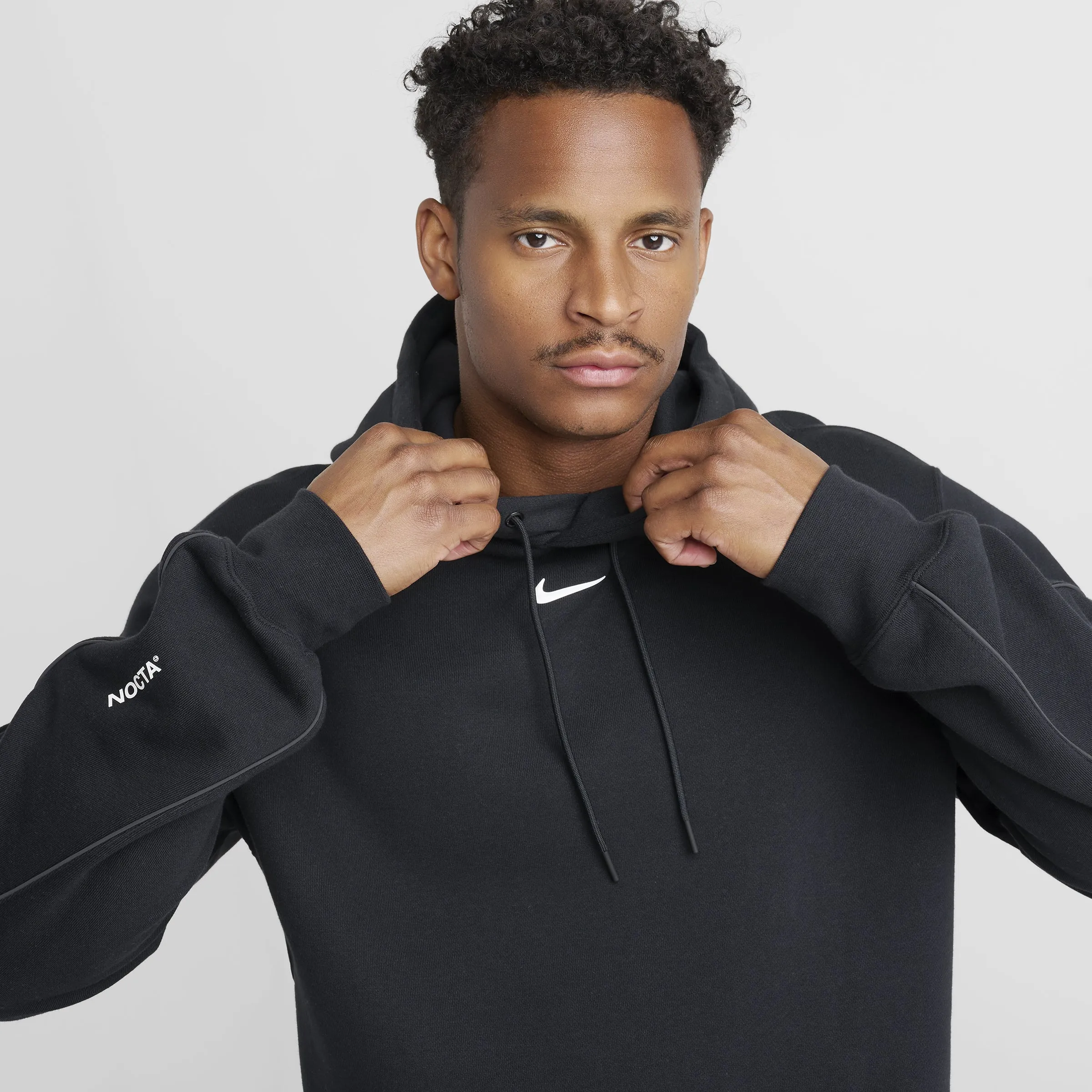 Nike NOCTA Cardinal Fleece Pullover Hoodie Black / White sold by JD Sports product image thumbnail 4