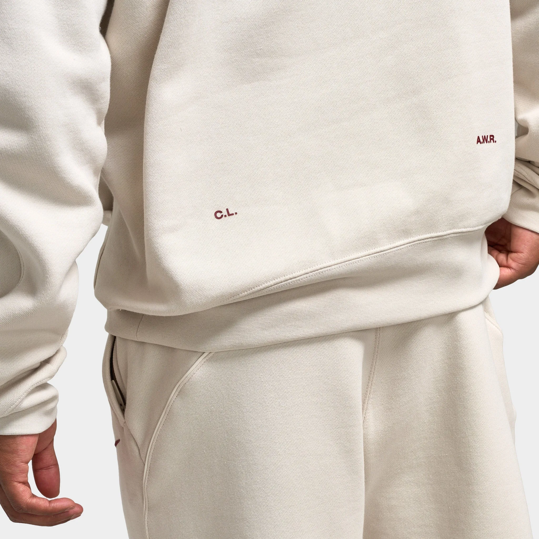 Nike NOCTA Fleece CS Pullover Hoodie Light Orewood Brown / Team Red sold by JD Sports product image thumbnail 4