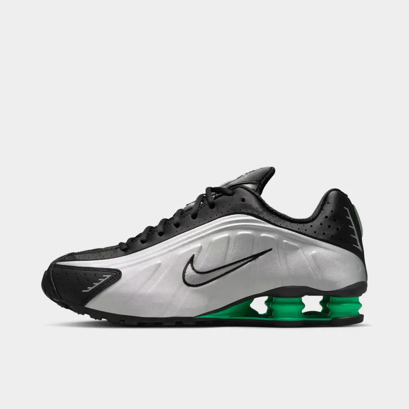 Nike Shox R4 Metallic Silver / Metallic Silver - Black sold by JD Sports