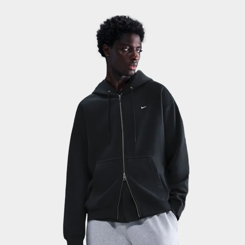 Nike Solo Swoosh Full-Zip Hoodie Black / White sold by JD Sports