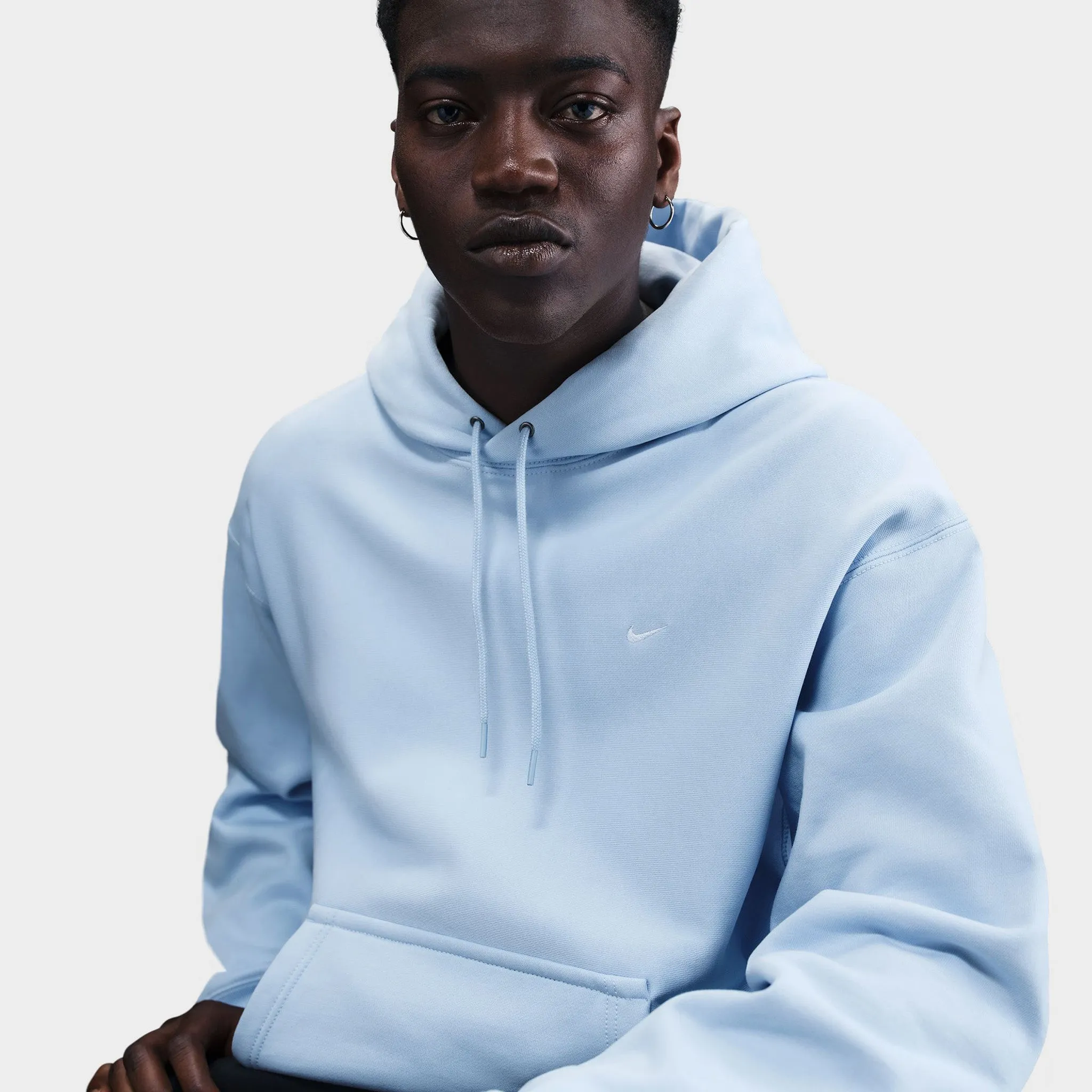 Nike Solo Swoosh Fleece Pullover Hoodie Celestine Blue / White sold by JD Sports product image thumbnail 3