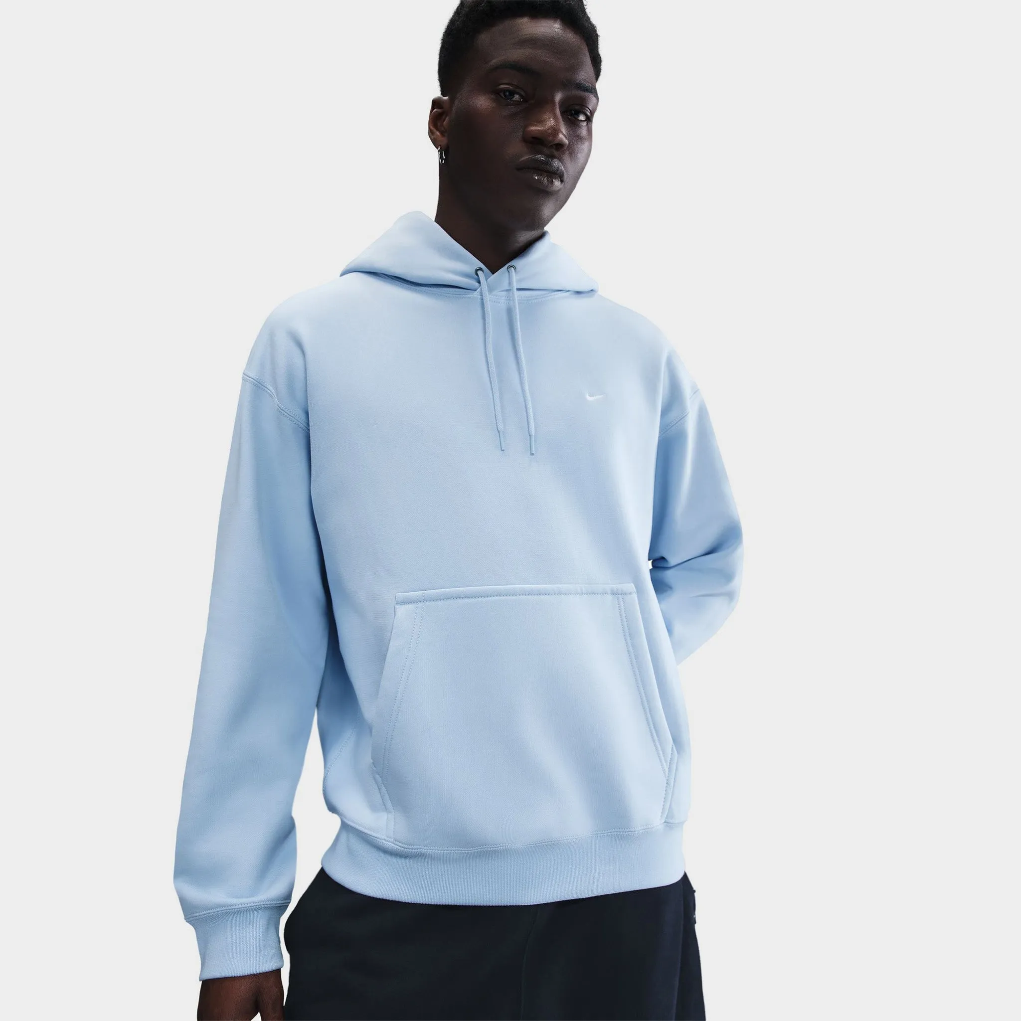 Nike Solo Swoosh Fleece Pullover Hoodie Celestine Blue / White sold by JD Sports