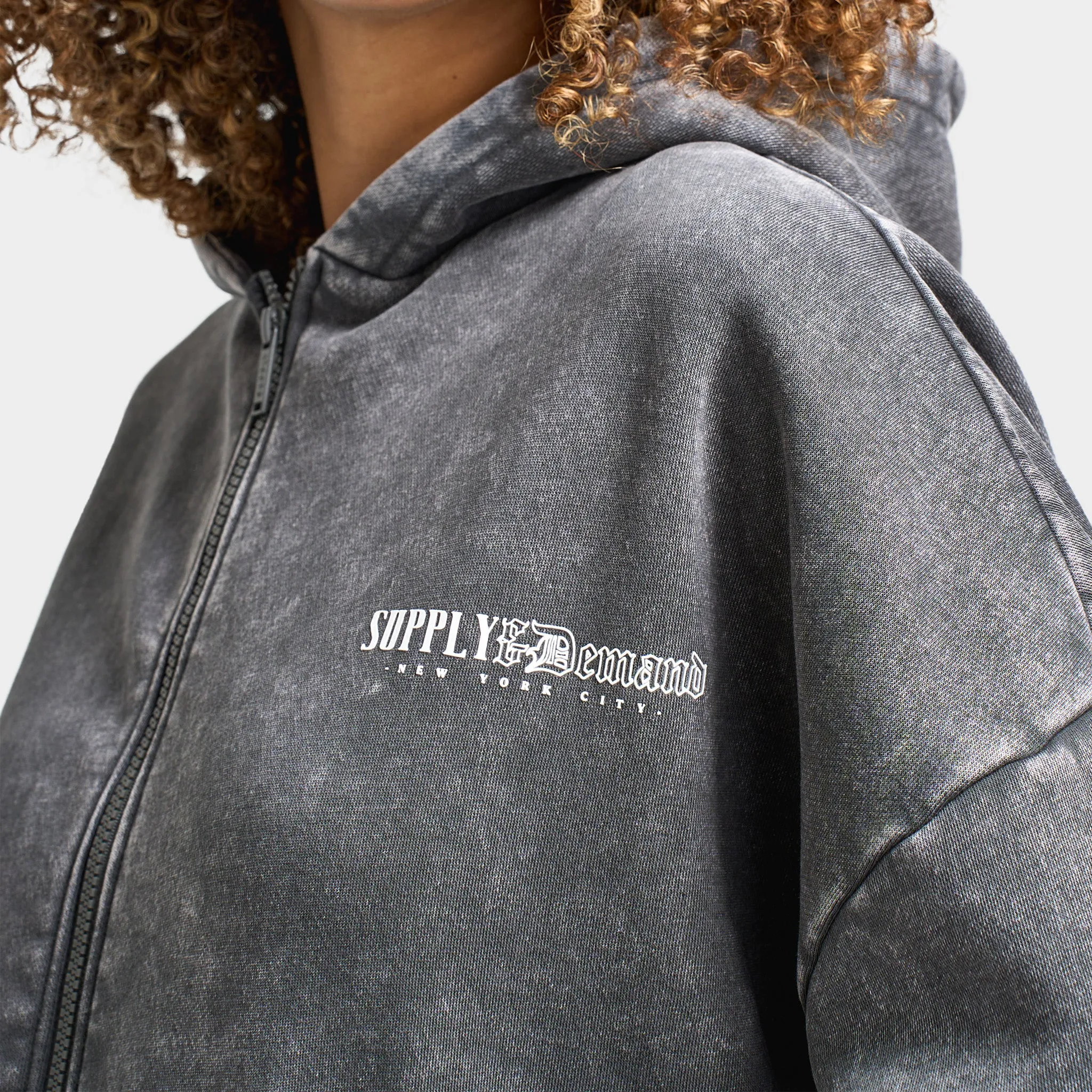Supply & Demand Women's Scorp Full Zip Hoodie / Dark Grey Wash sold by JD Sports product image thumbnail 4