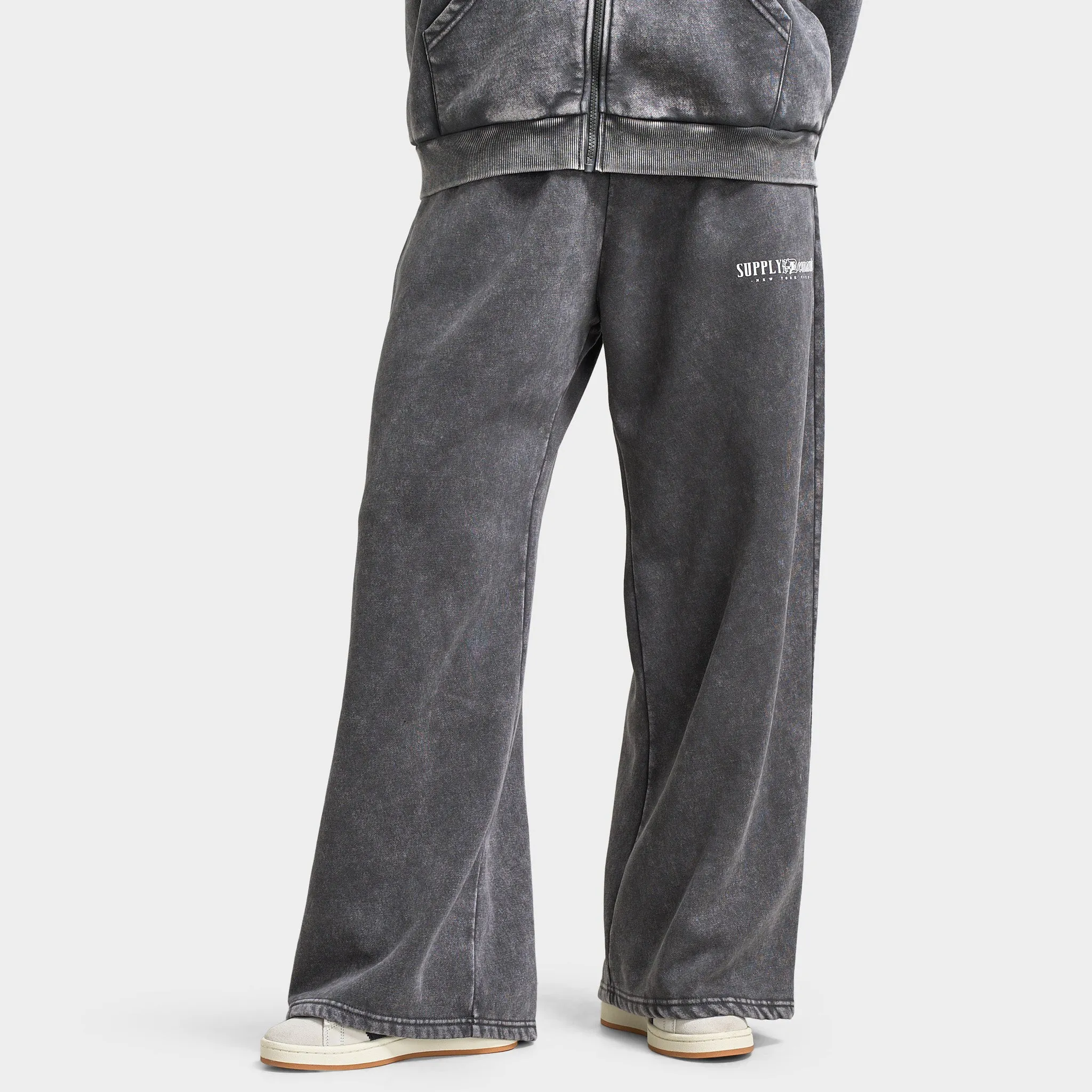Supply & Demand Women's Scorp Wide Leg Joggers / Dark Grey Wash sold by JD Sports