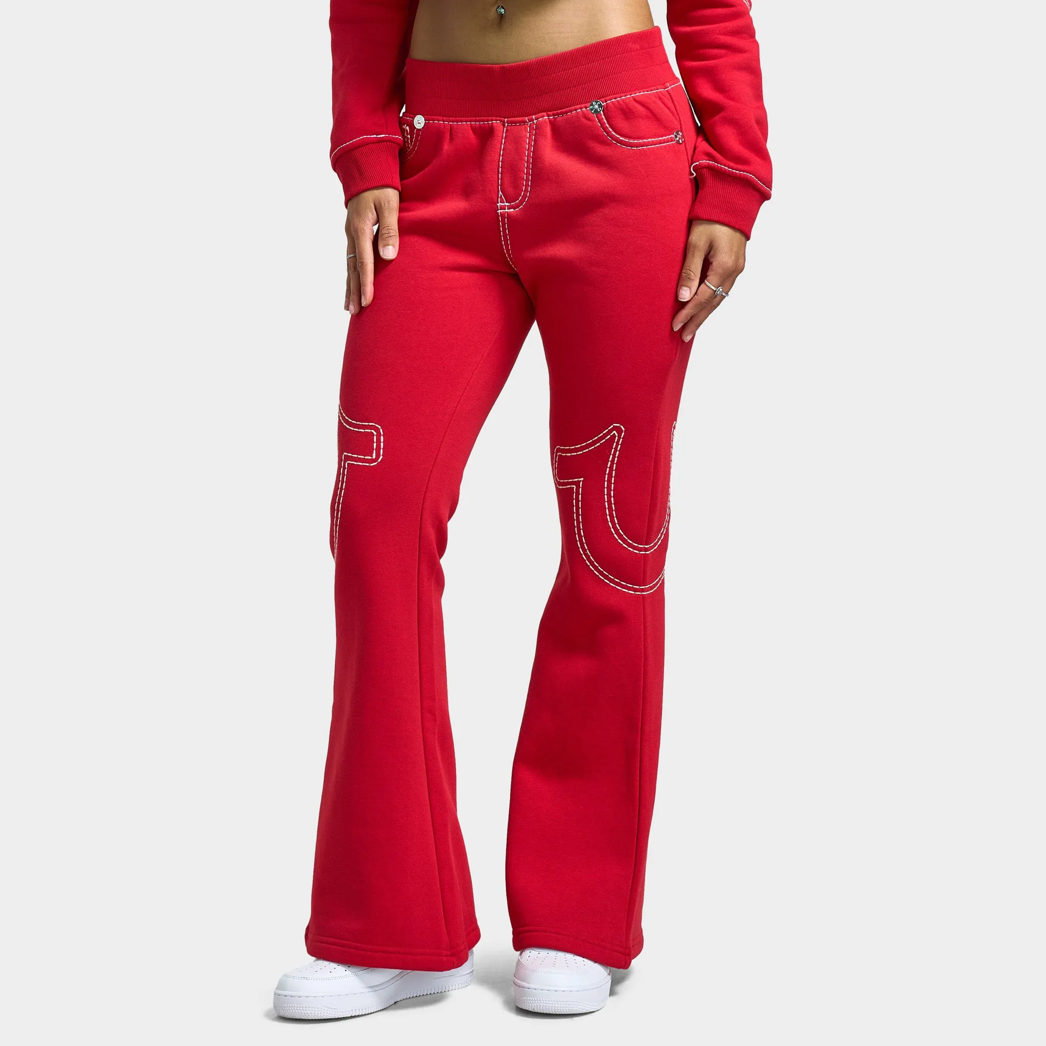 True Religion Women's Anniversary Big T Flare Pants / Scarlet Sage sold by JD Sports