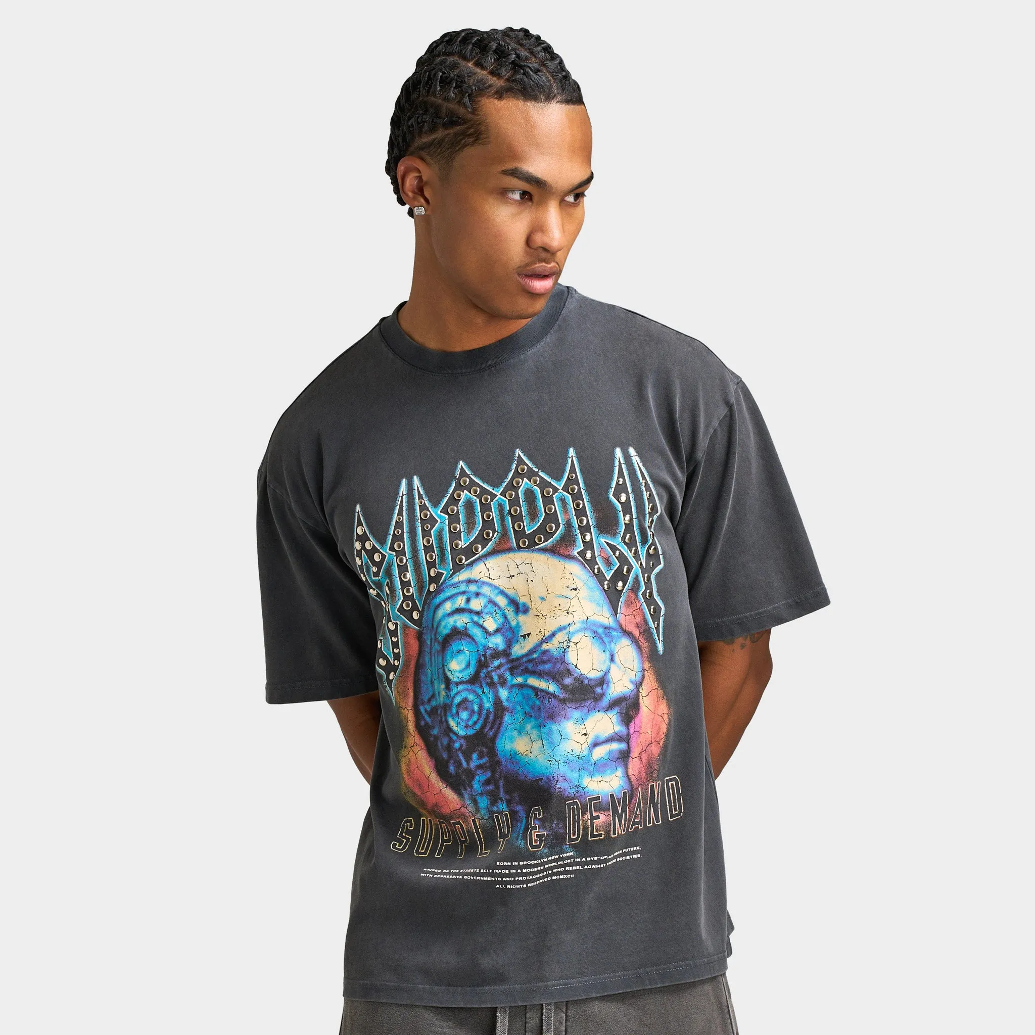 Supply & Demand Cyber Tee / Washed Black sold by JD Sports