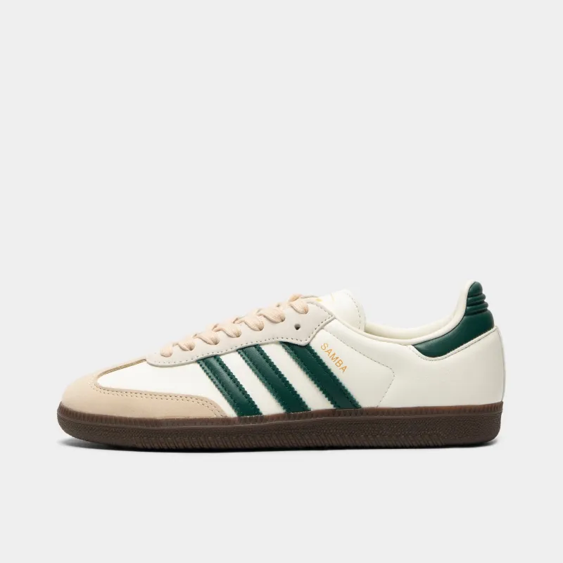 adidas Women's Samba OG Off White / Collegiate Green - Sand Strata sold by JD Sports