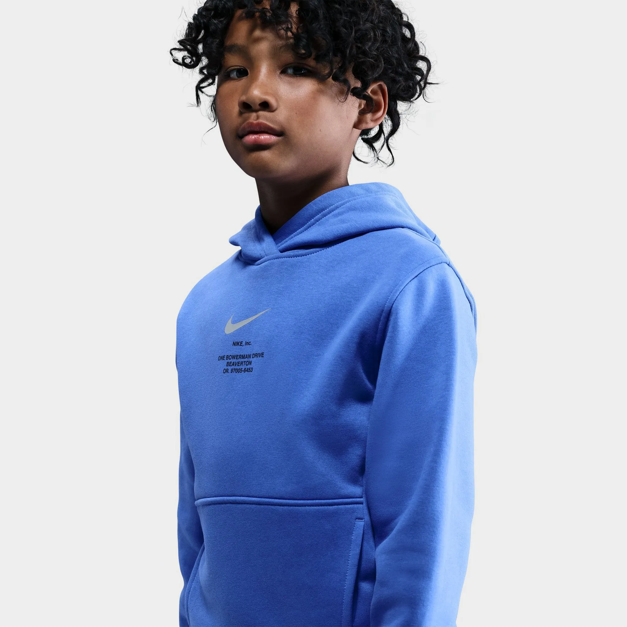 Nike Sportswear Juniors' Athletic Pullover Hoodie Comet Blue / Smoke Grey sold by JD Sports product image thumbnail 4