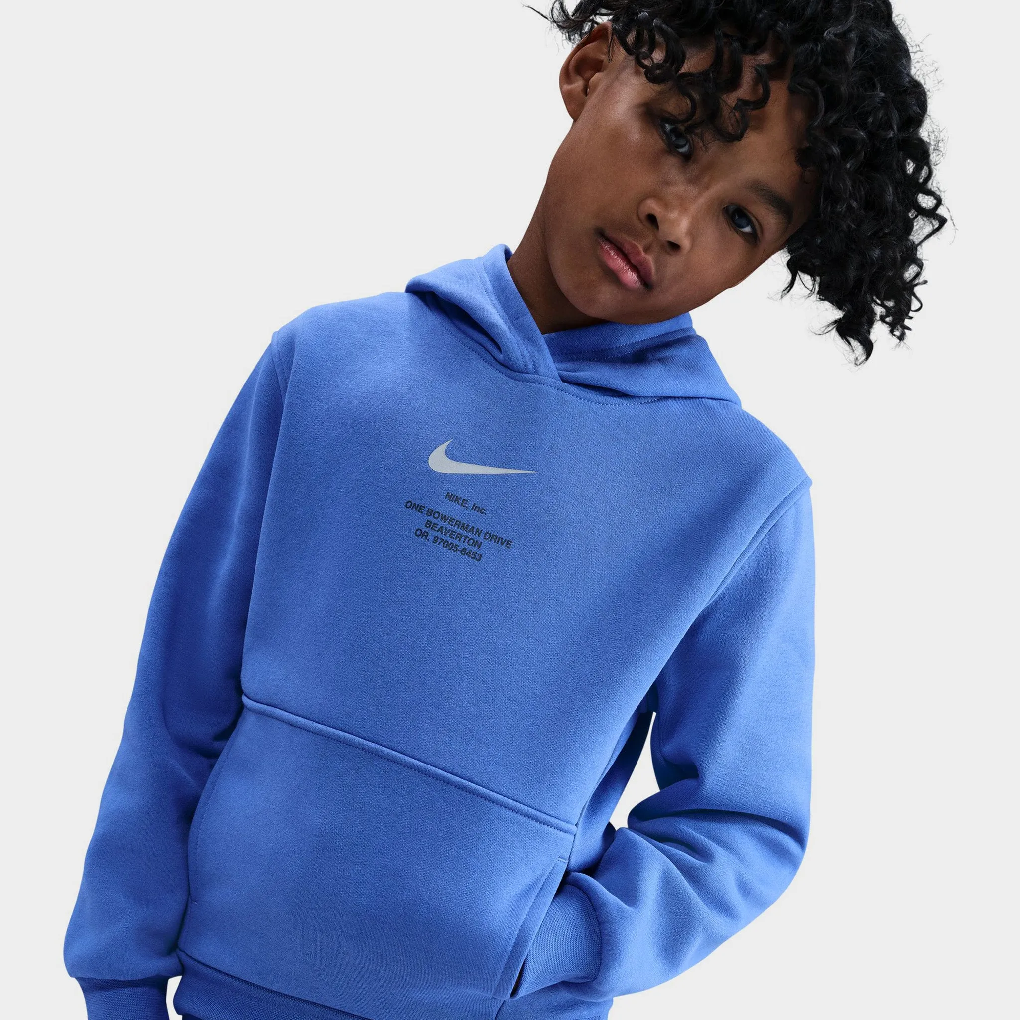 Nike Sportswear Juniors' Athletic Pullover Hoodie Comet Blue / Smoke Grey sold by JD Sports product image thumbnail 3