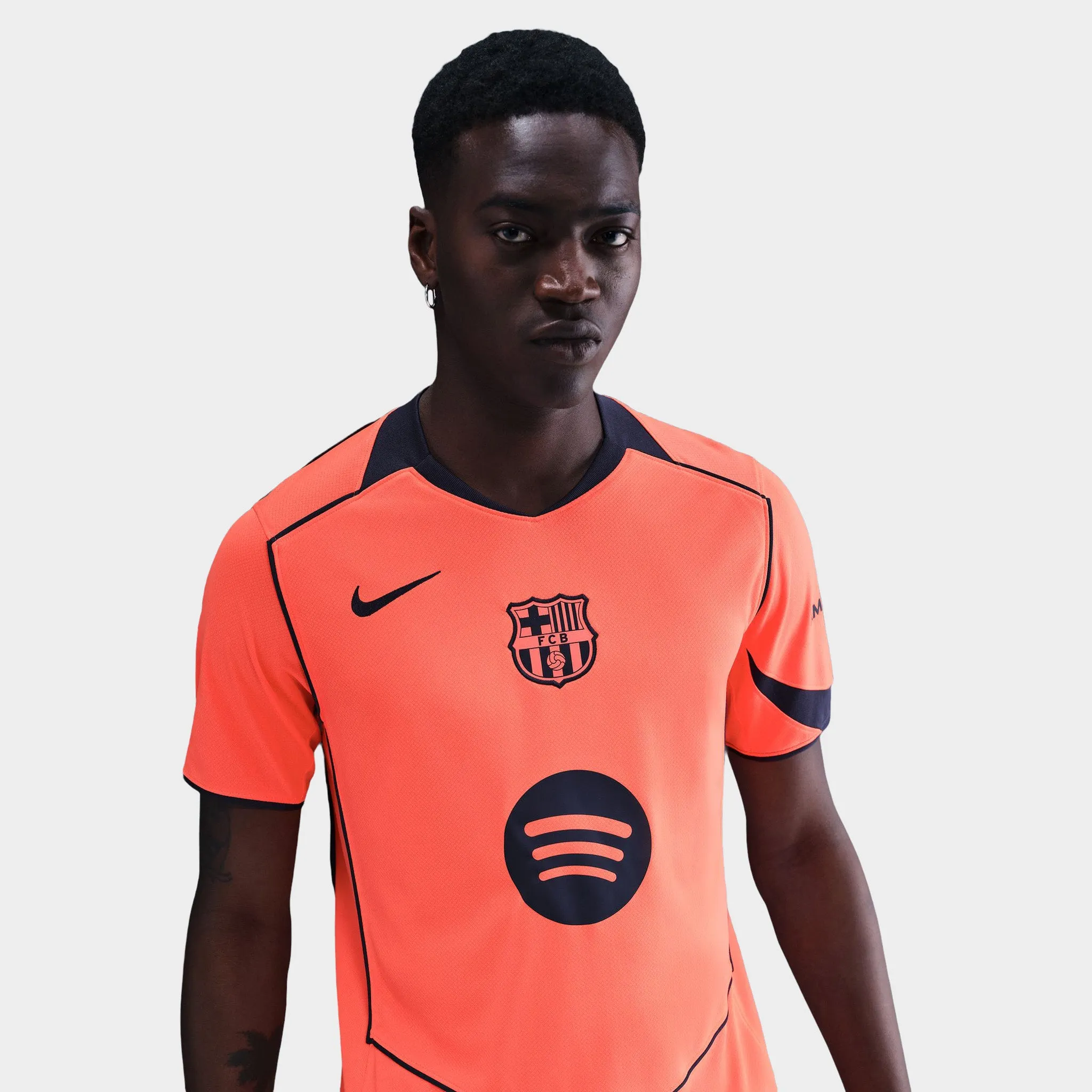 Nike FC Barcelona Dri-FIT 3R Jersey Bright Mango / Midnight Navy sold by JD Sports product image thumbnail 3