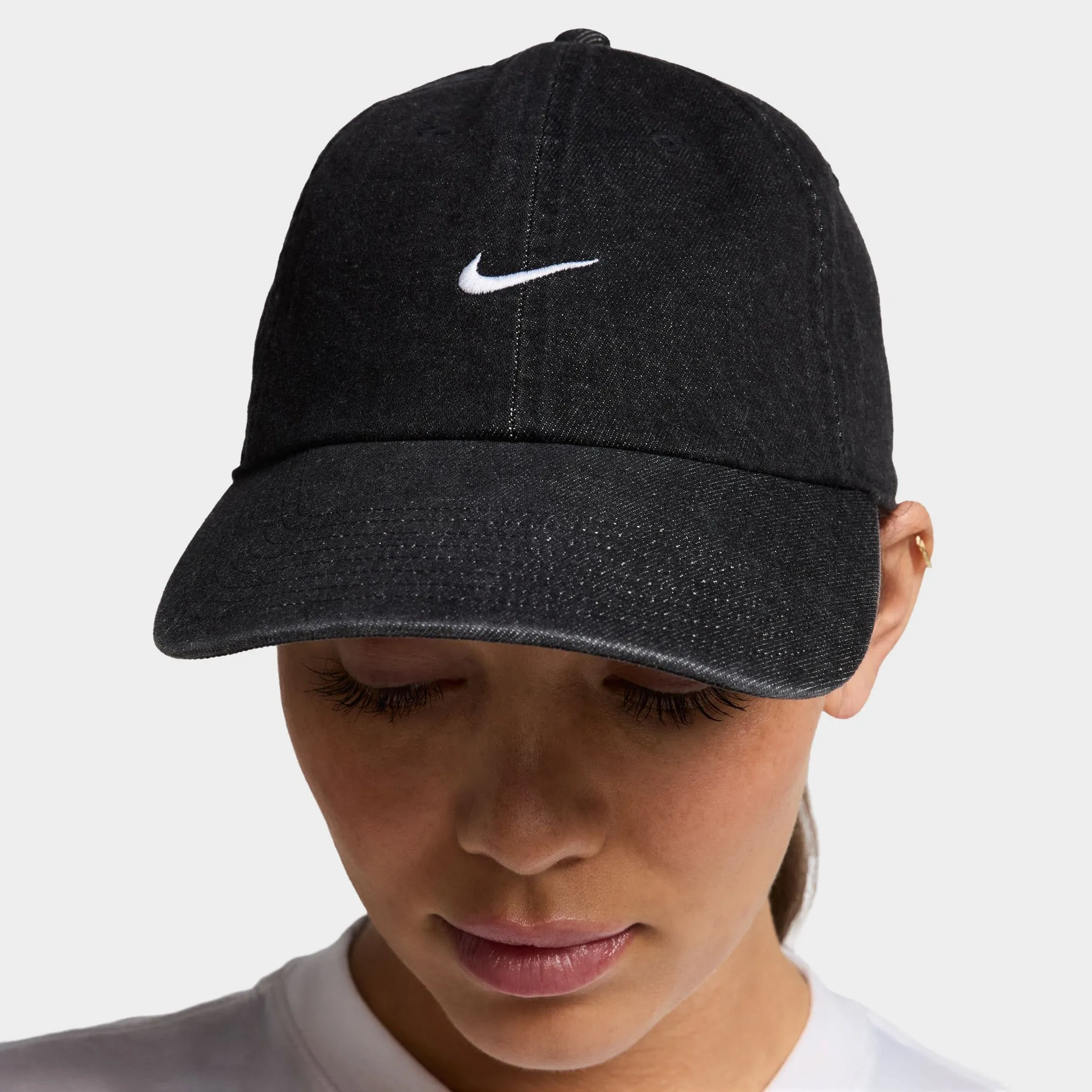 Nike Club Unstructured Denim Cap Black / White sold by JD Sports product image thumbnail 5