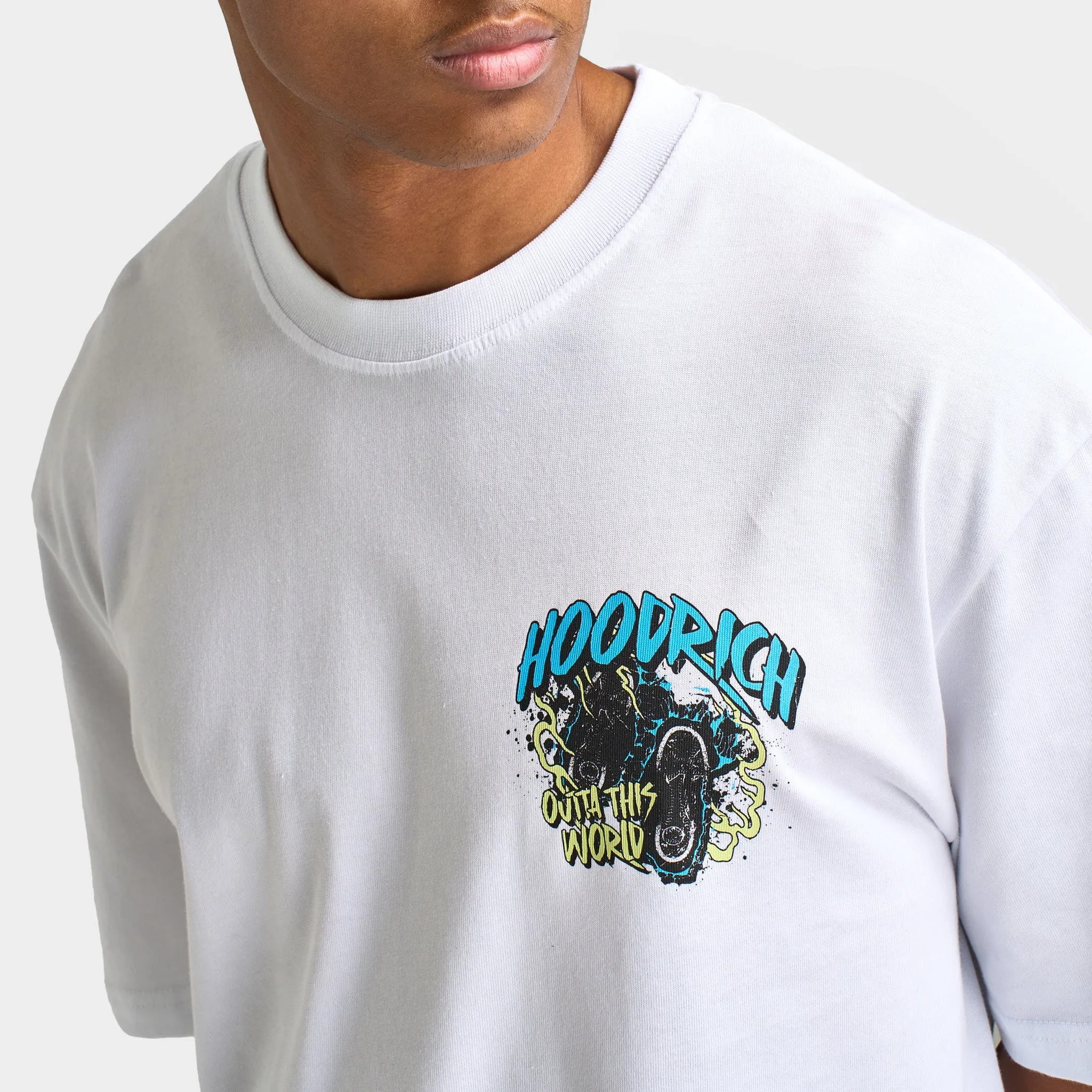 Hoodrich Footprint Oversized Graphic T-shirt White / Aquarius - Shadow Lime sold by JD Sports product image thumbnail 4